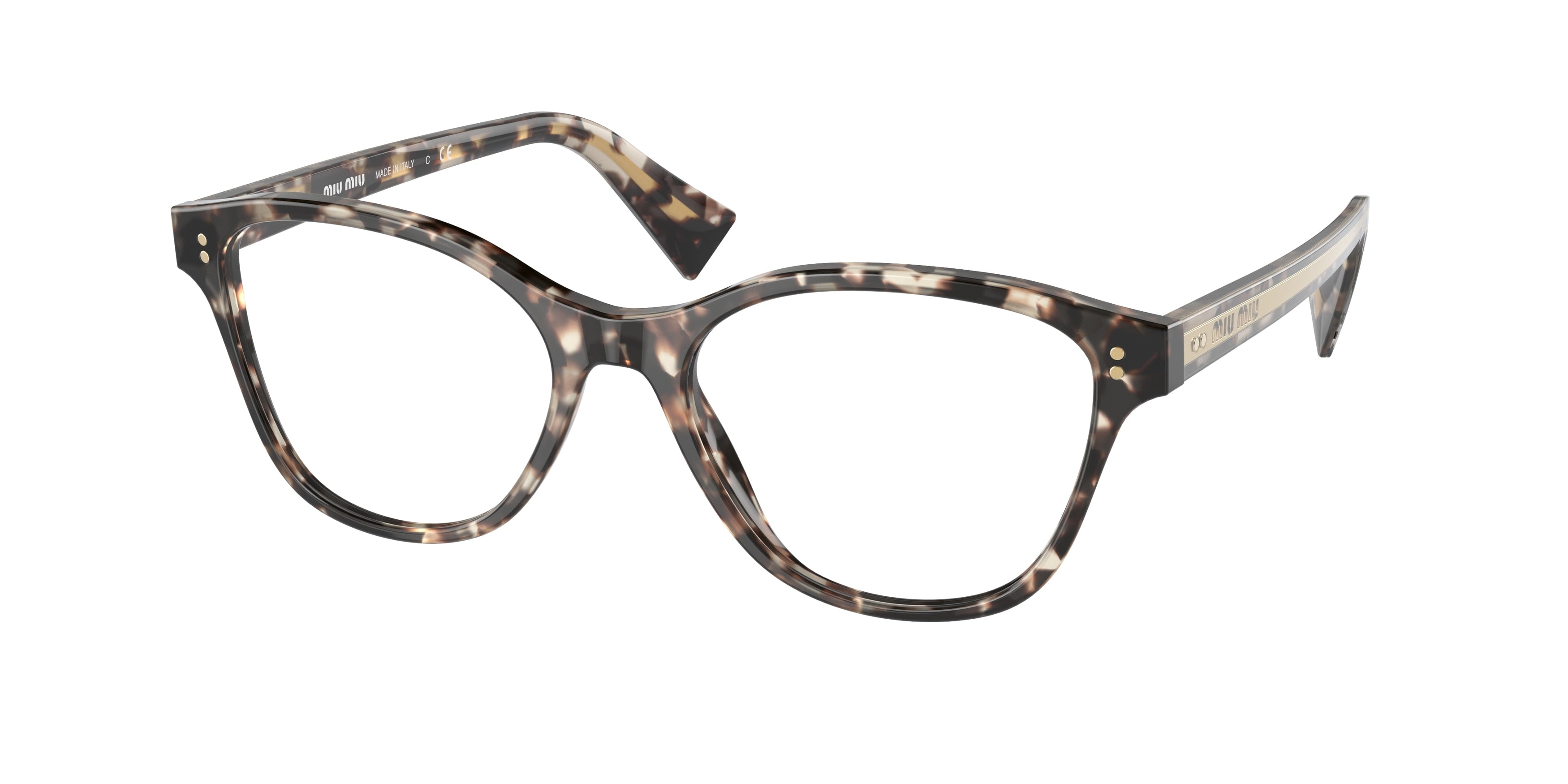 Miu Miu MU02UV Square Eyeglasses  UAO1O1-Havana 54-145-18 - Color Map Tortoise