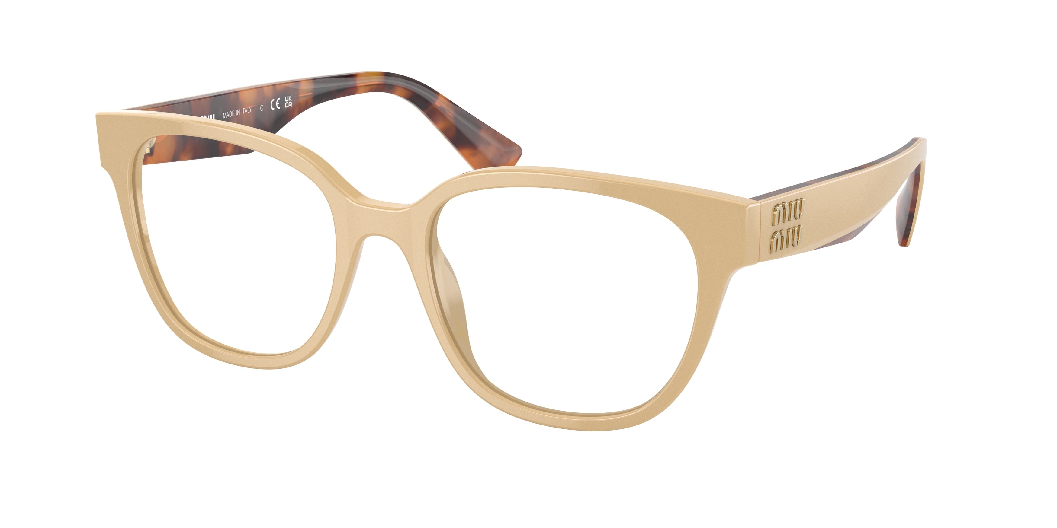 Miu Miu MU02VV Square Eyeglasses  10H1O1-Beige 54-145-19 - Color Map Beige
