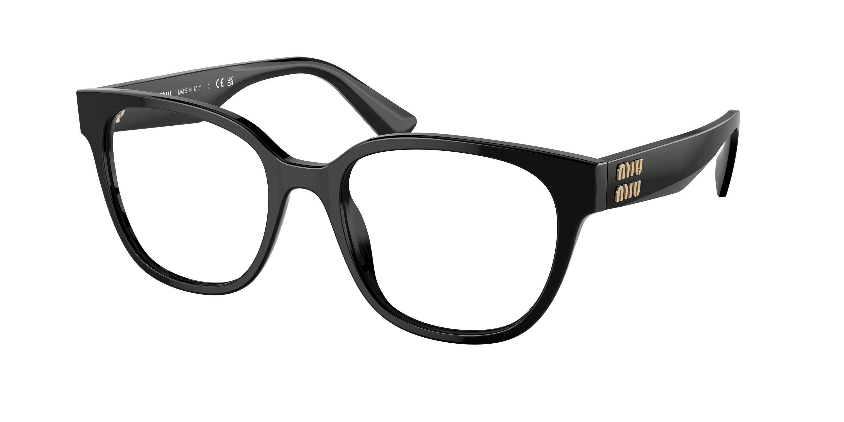 Miu Miu MU02VV Square Eyeglasses  1AB1O1-Black 54-145-19 - Color Map Black
