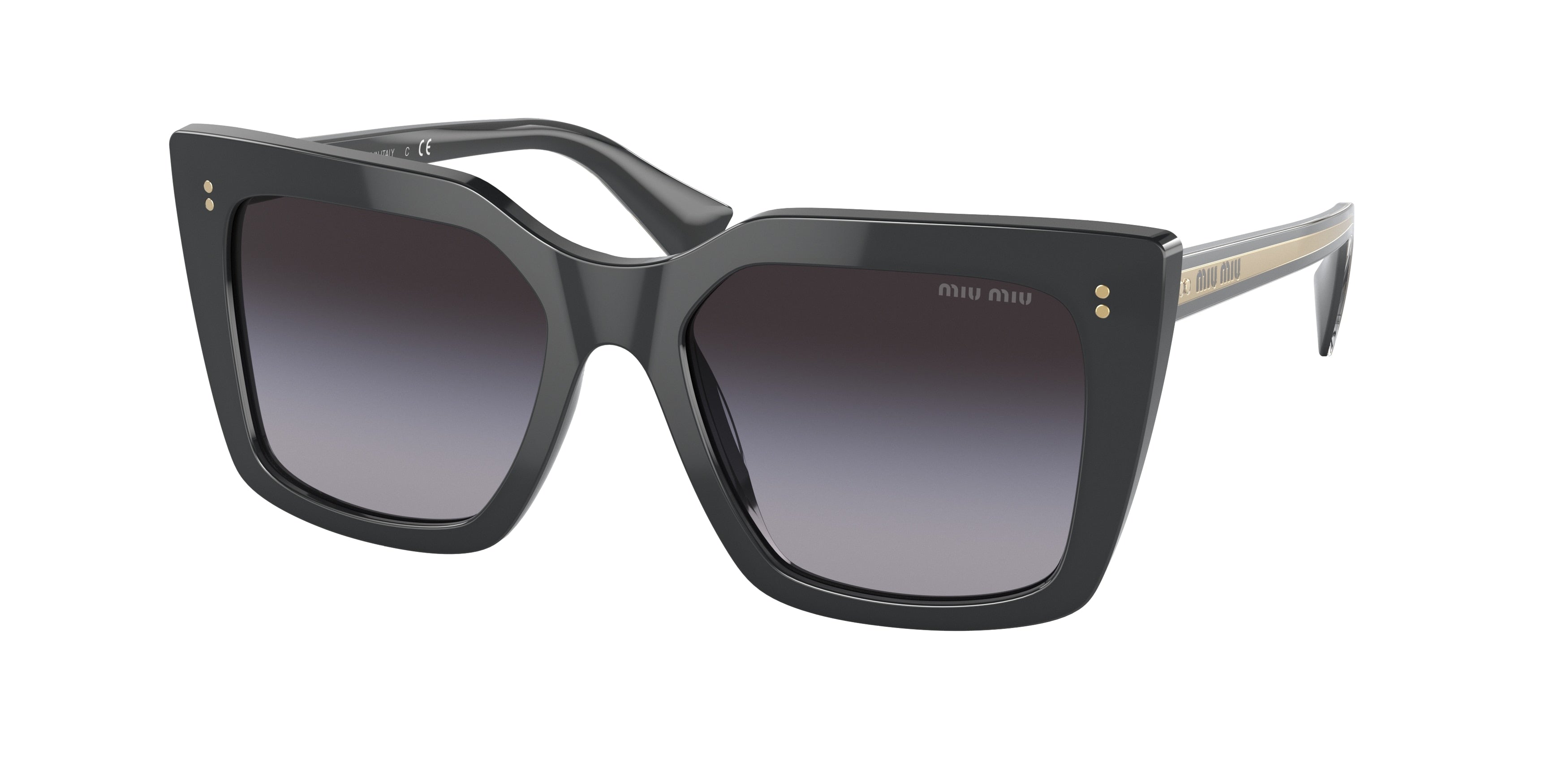 Miu Miu MU02WS Square Sunglasses  06U5D1-Grey 53-145-18 - Color Map Grey