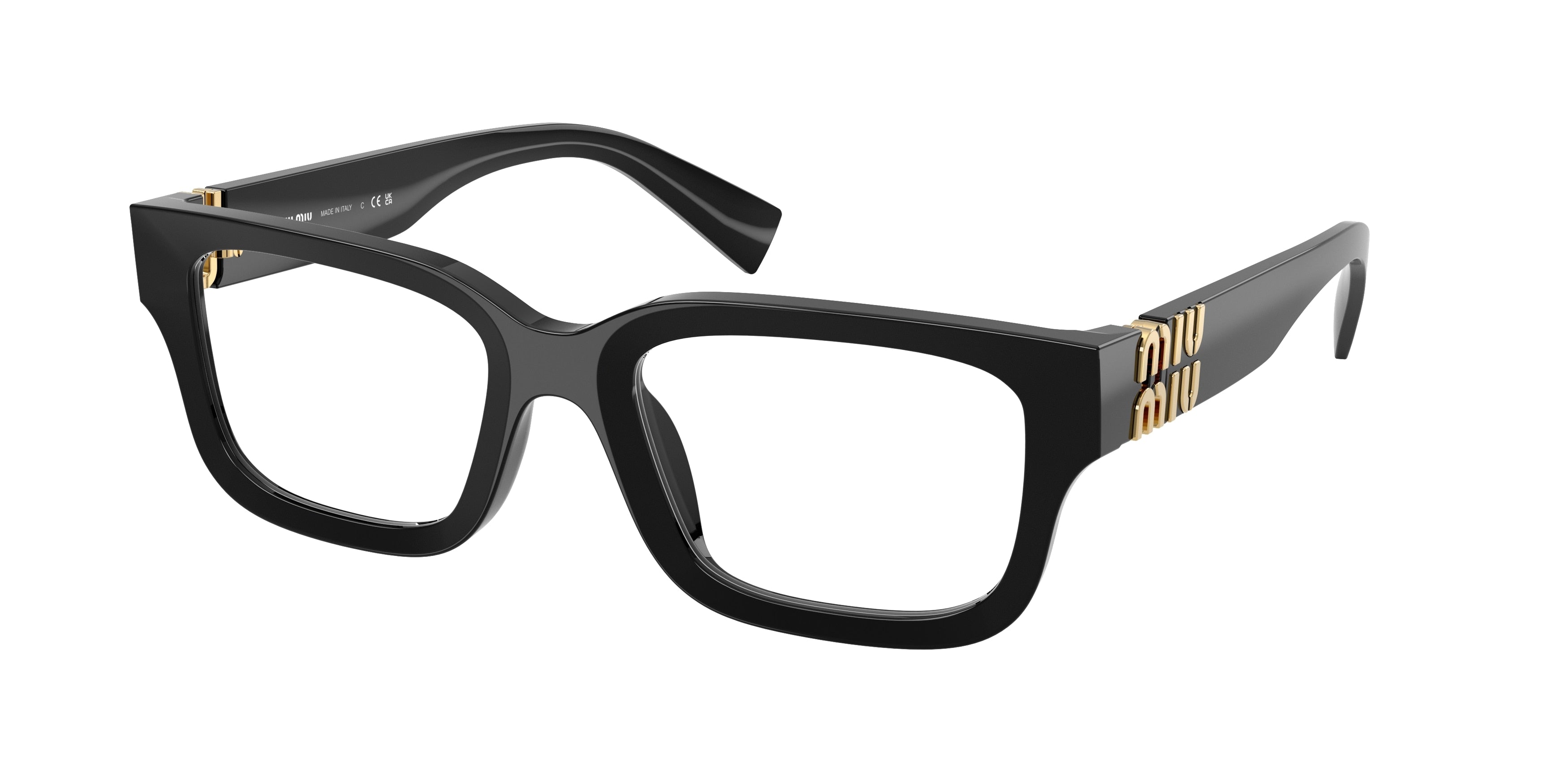Miu Miu MU02YVF Rectangle Eyeglasses  16K1O1-Black 54-140-18 - Color Map Black