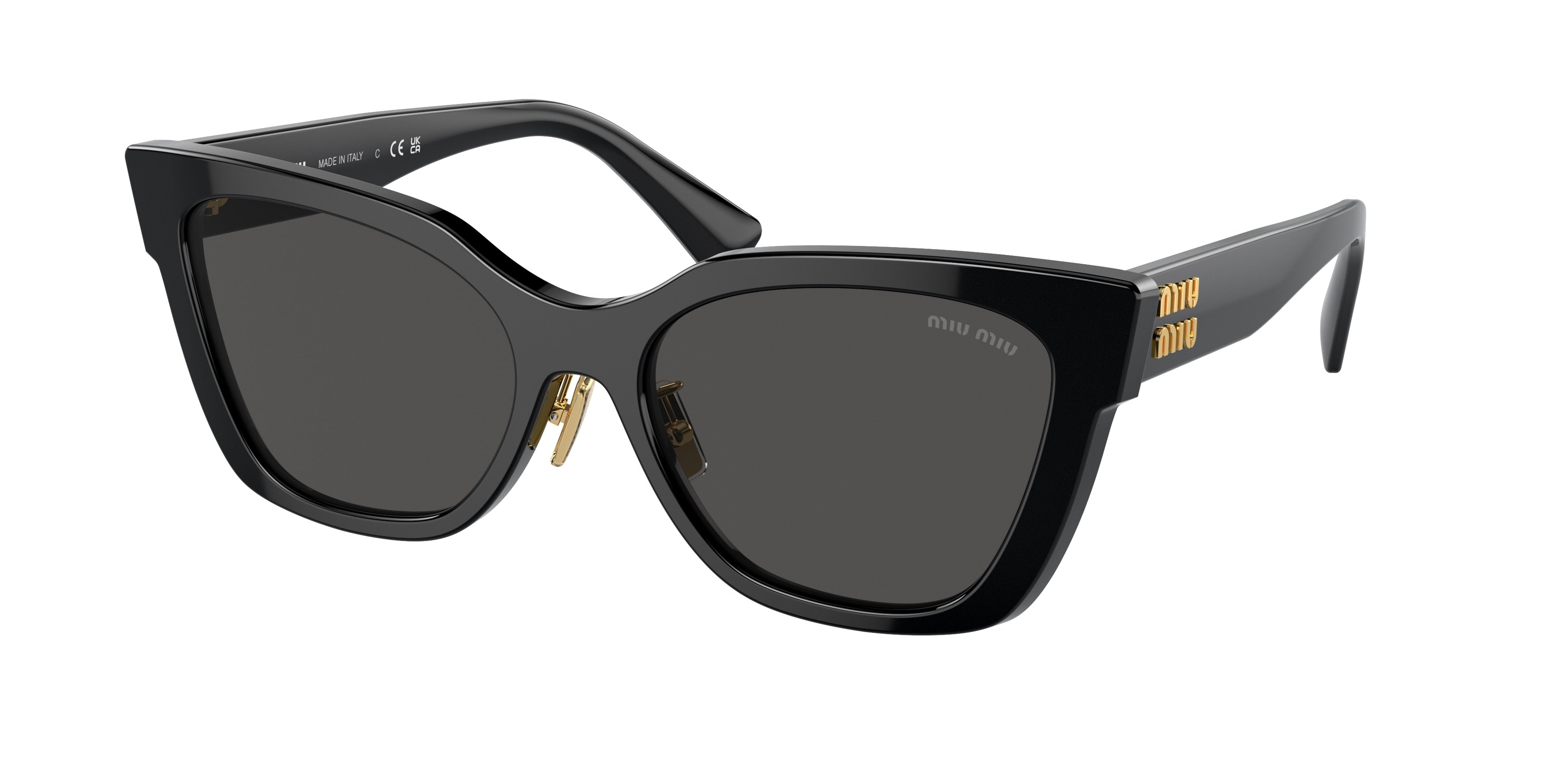 Miu Miu MU02ZS Square Sunglasses  1AB5S0-Black 56-140-18 - Color Map Black