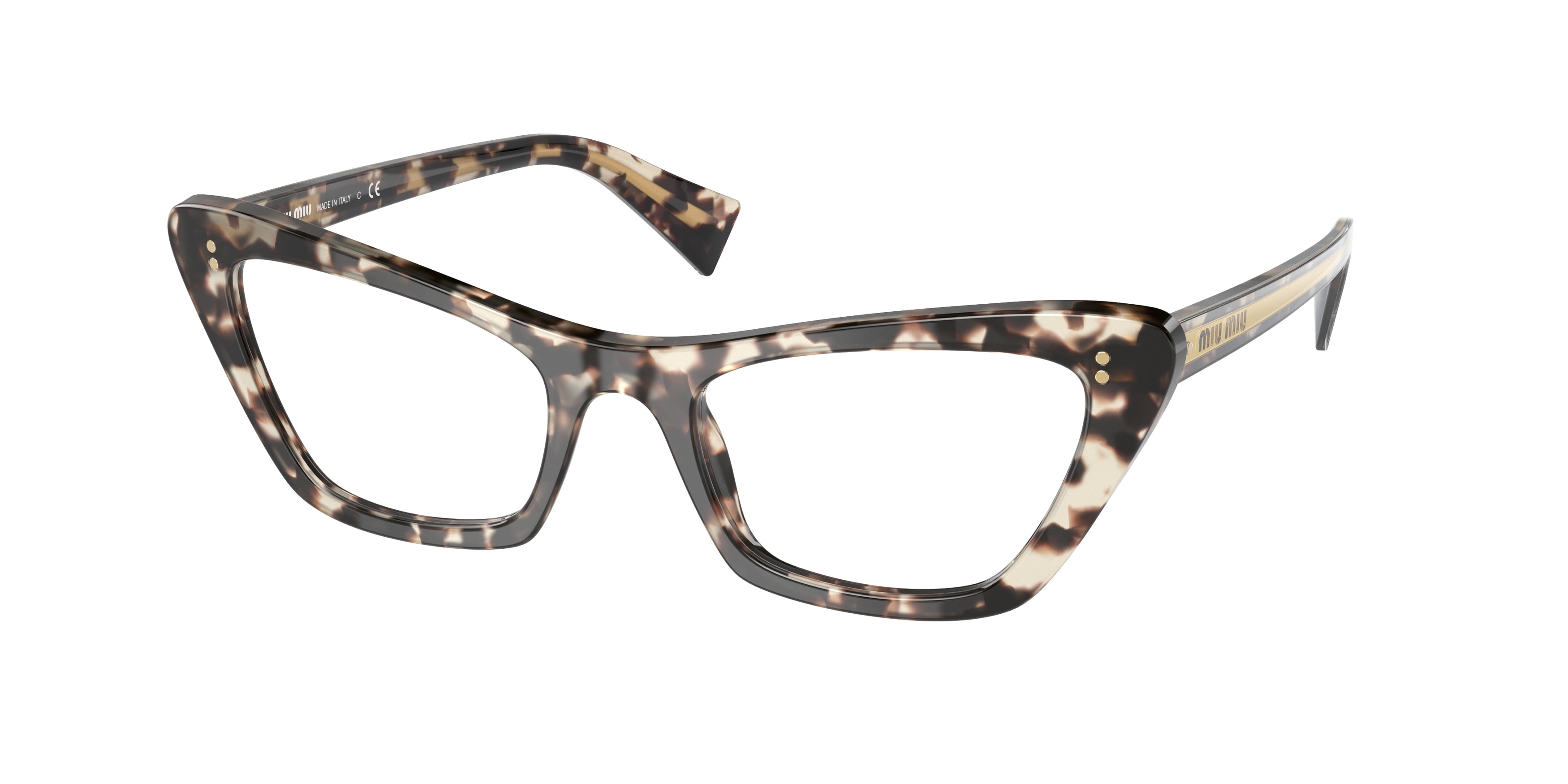 Miu Miu MU03TV Butterfly Eyeglasses  UAO1O1-Havana 50-145-20 - Color Map Tortoise