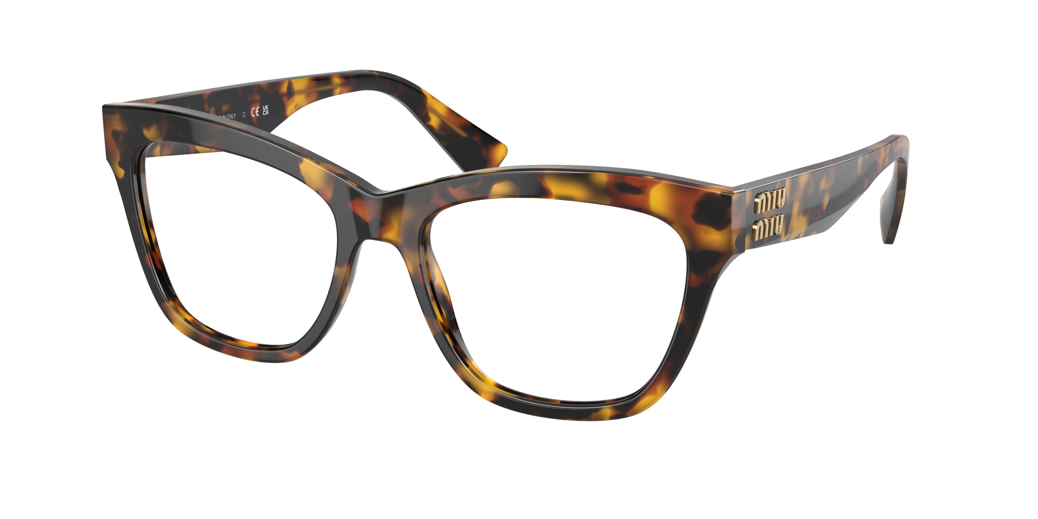 Miu Miu MU03UV Cat Eye Eyeglasses  VAU1O1-Havana Honey 54-145-18 - Color Map Tortoise