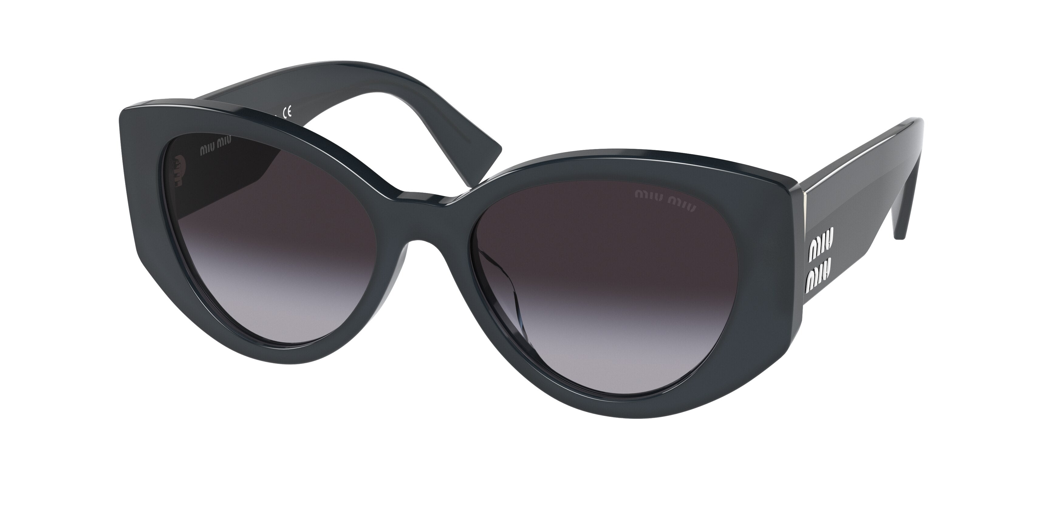 Miu Miu MU03WS Irregular Sunglasses  06U5D1-Grey Opal 53-140-18 - Color Map Grey