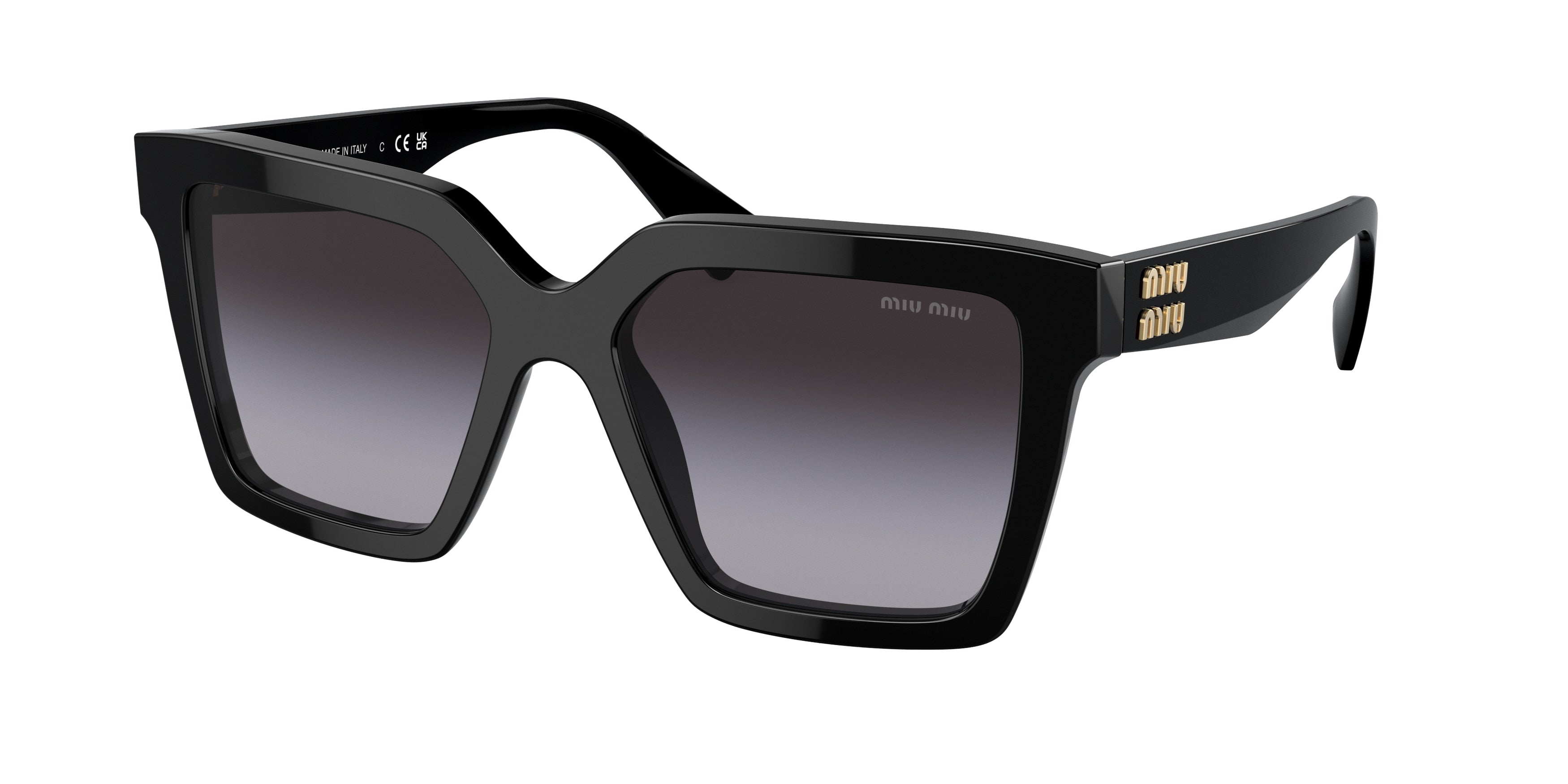 Miu Miu MU03YSF Square Sunglasses  1AB5D1-Black 54-145-17 - Color Map Black
