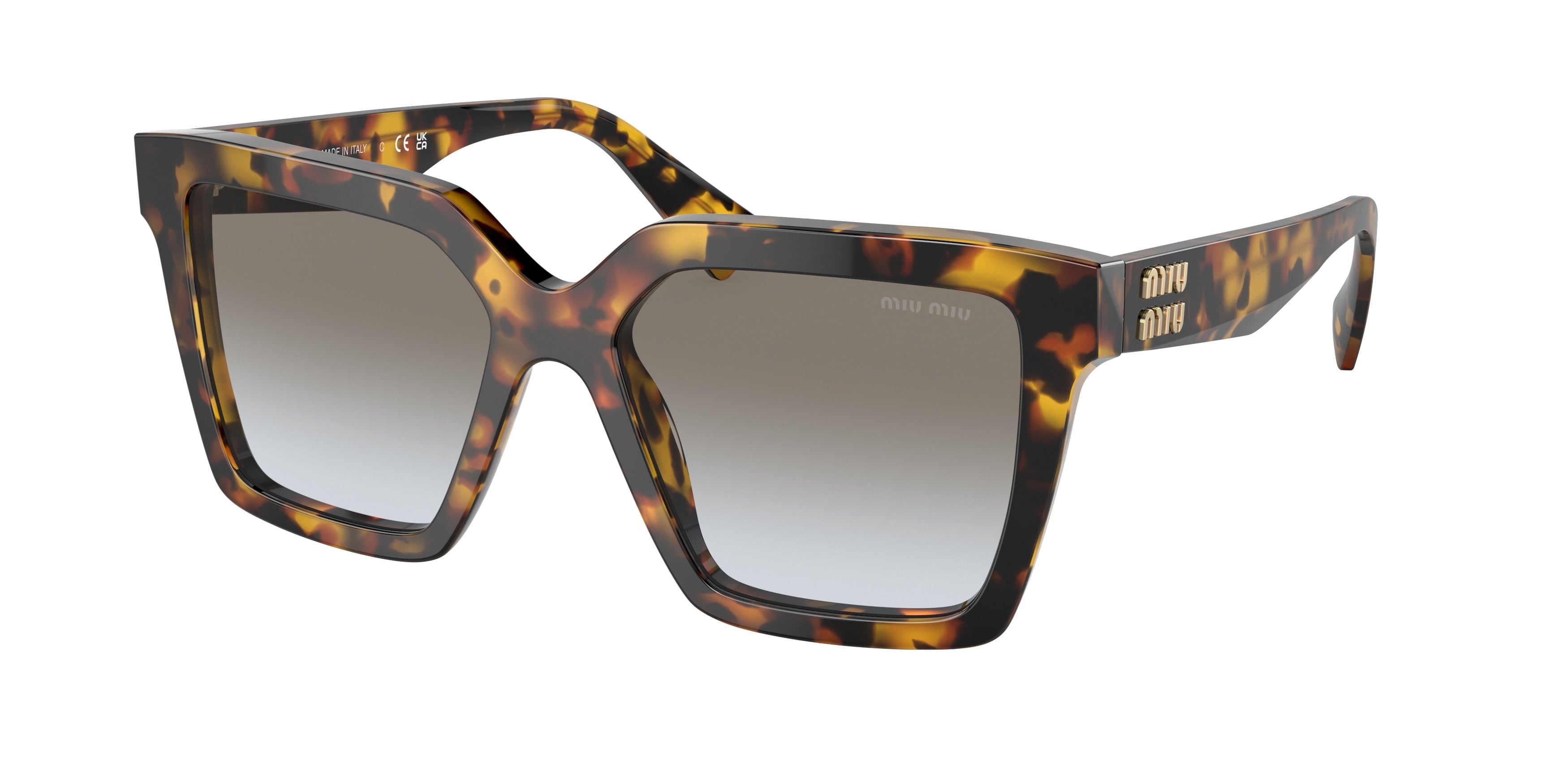 Miu Miu MU03YSF Square Sunglasses  VAU0A7-Honey Havana 54-145-17 - Color Map Tortoise