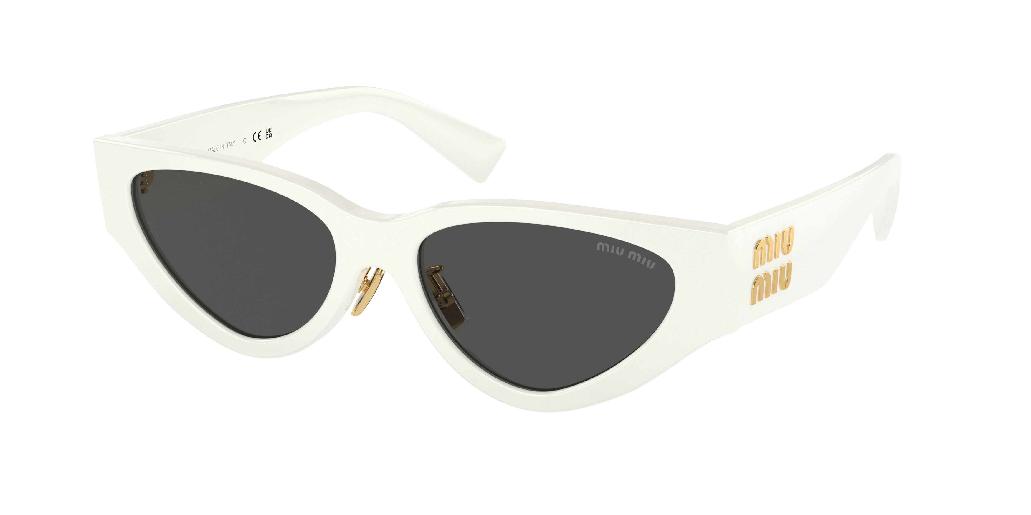 Miu Miu MU03ZS Cat Eye Sunglasses  1425S0-White 54-140-17 - Color Map White