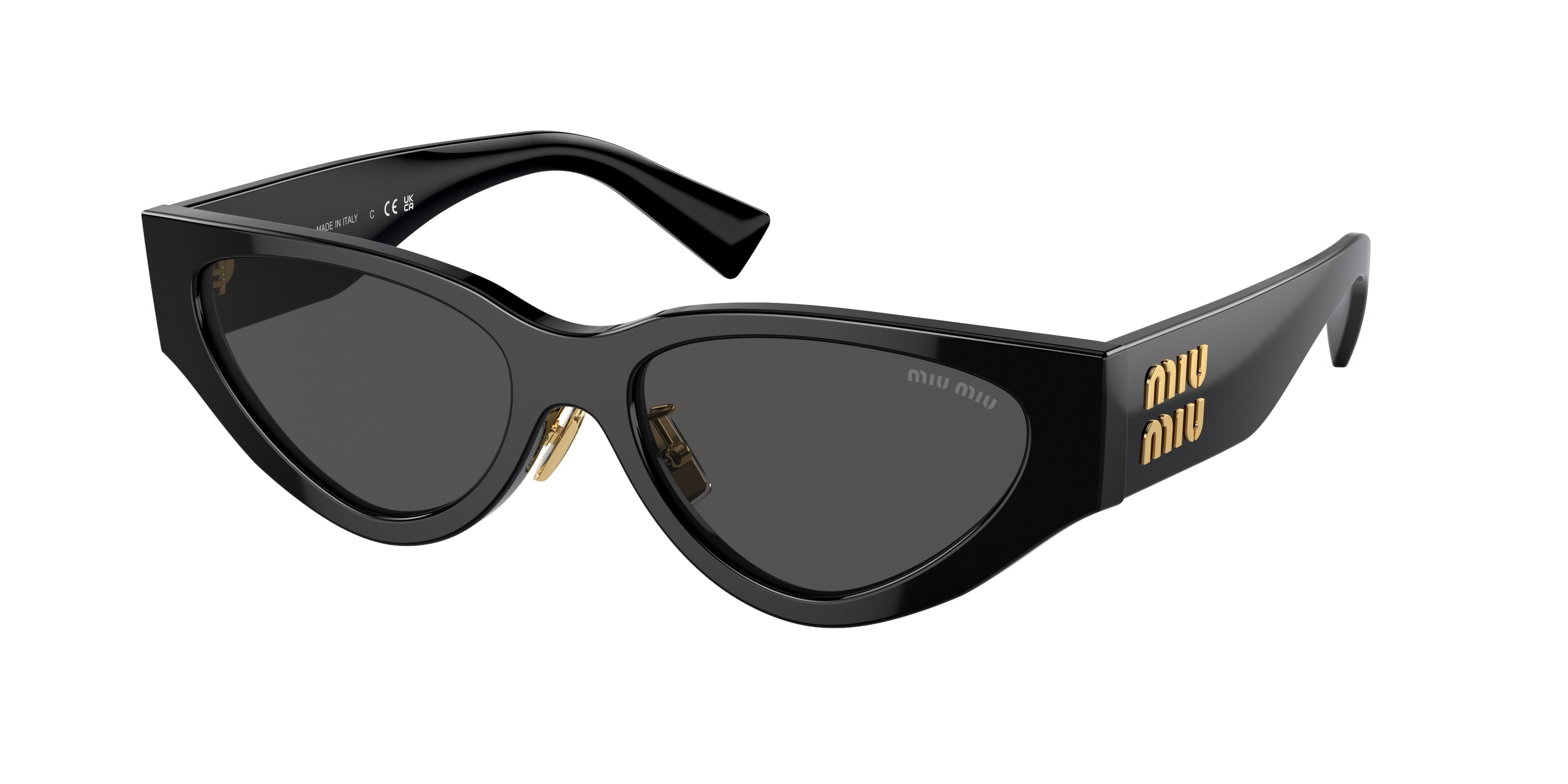 Miu Miu MU03ZS Cat Eye Sunglasses  1AB5S0-Black 54-140-17 - Color Map Black