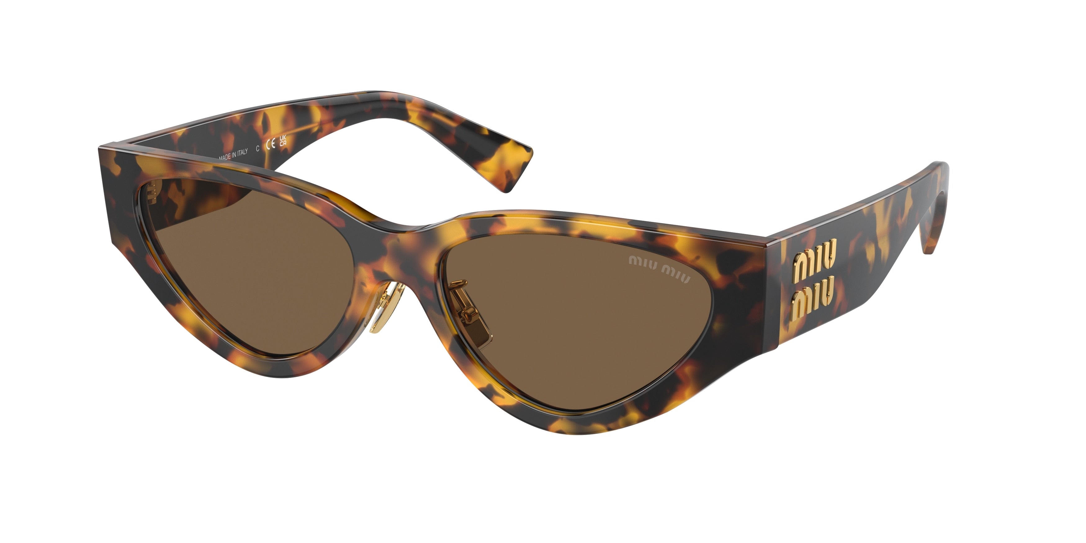 Miu Miu MU03ZS Cat Eye Sunglasses  VAU06B-Honey Havana 54-140-17 - Color Map Tortoise