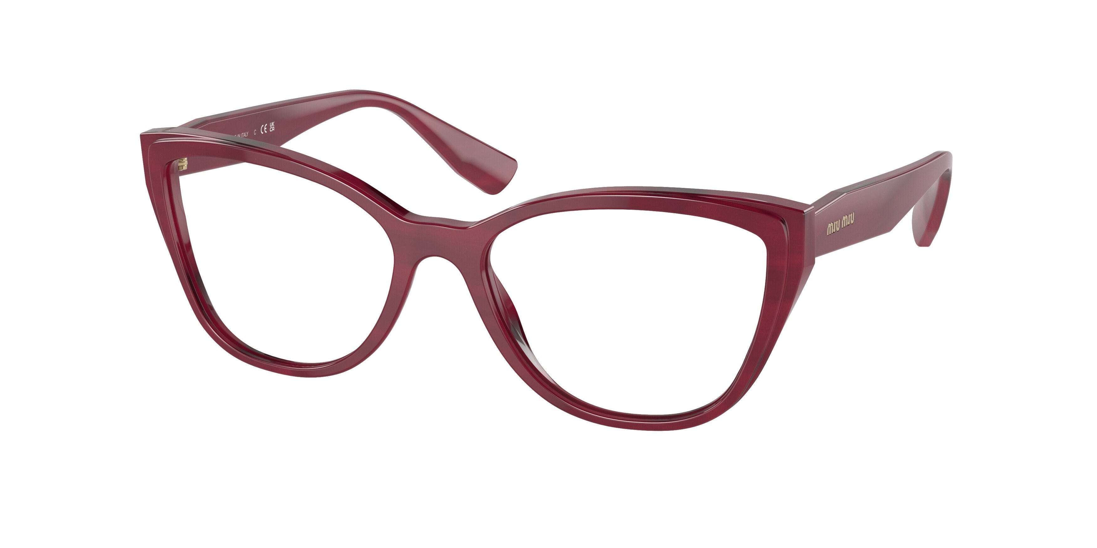 Miu Miu CORE COLLECTION MU04SV Cat Eye Eyeglasses  16H1O1-Bordeaux 54-140-17 - Color Map Red
