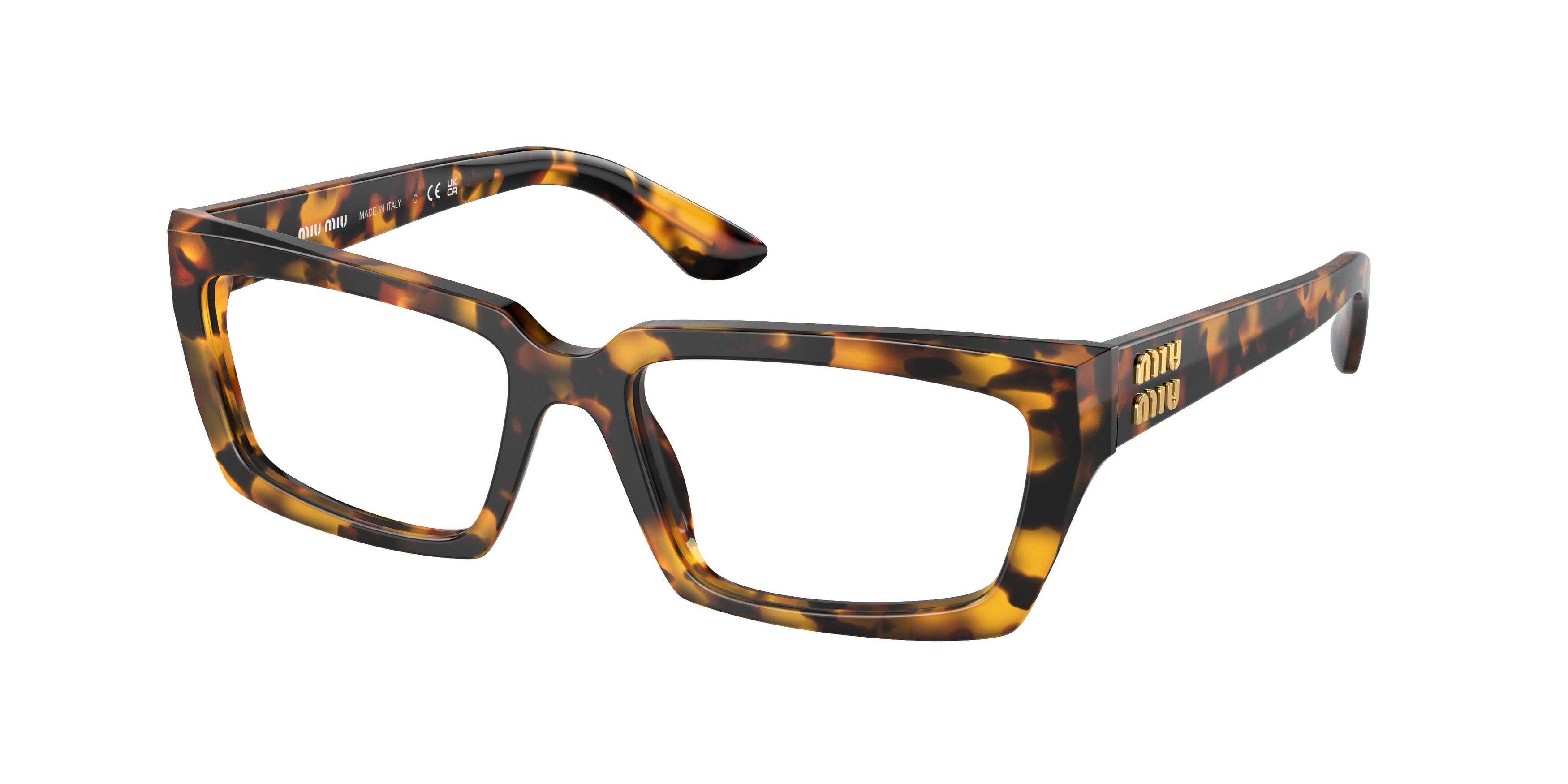 Miu Miu MU04XV Rectangle Eyeglasses  VAU1O1-Honey Havana 54-140-17 - Color Map Tortoise