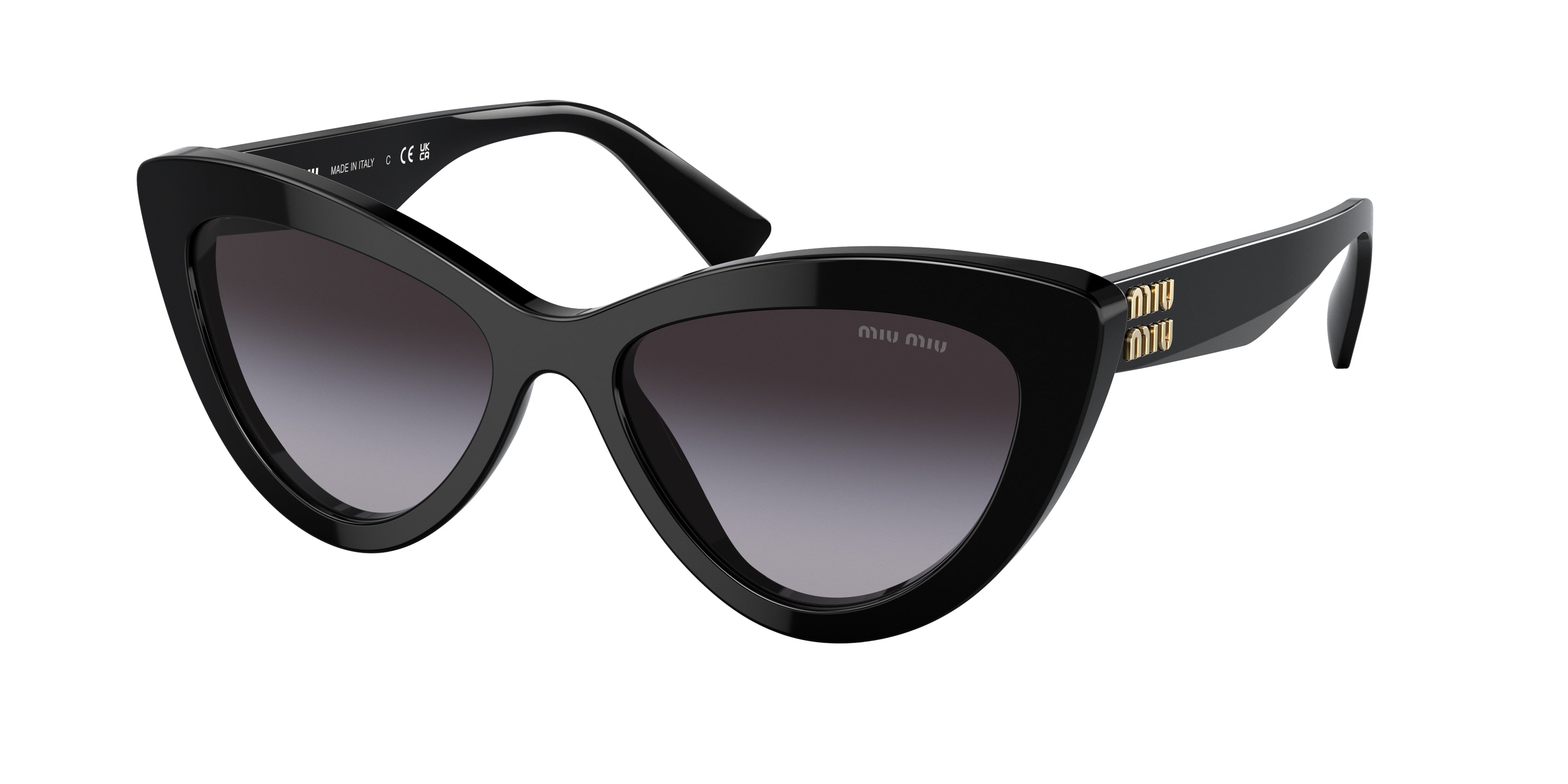 Miu Miu MU04YS Cat Eye Sunglasses  1AB5D1-Black 54-145-17 - Color Map Black