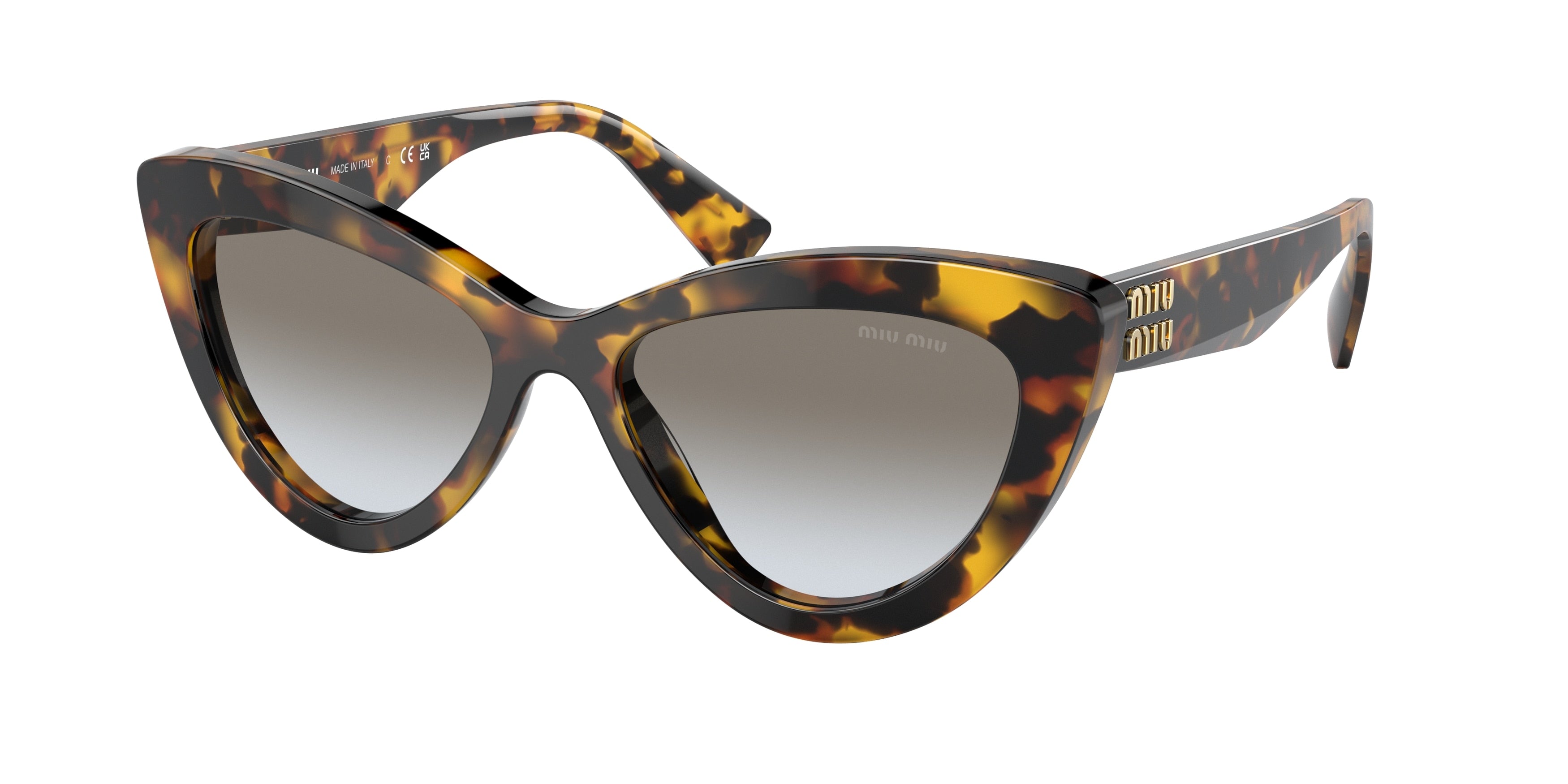 Miu Miu MU04YS Cat Eye Sunglasses  VAU0A7-Honey Havana 54-145-17 - Color Map Tortoise