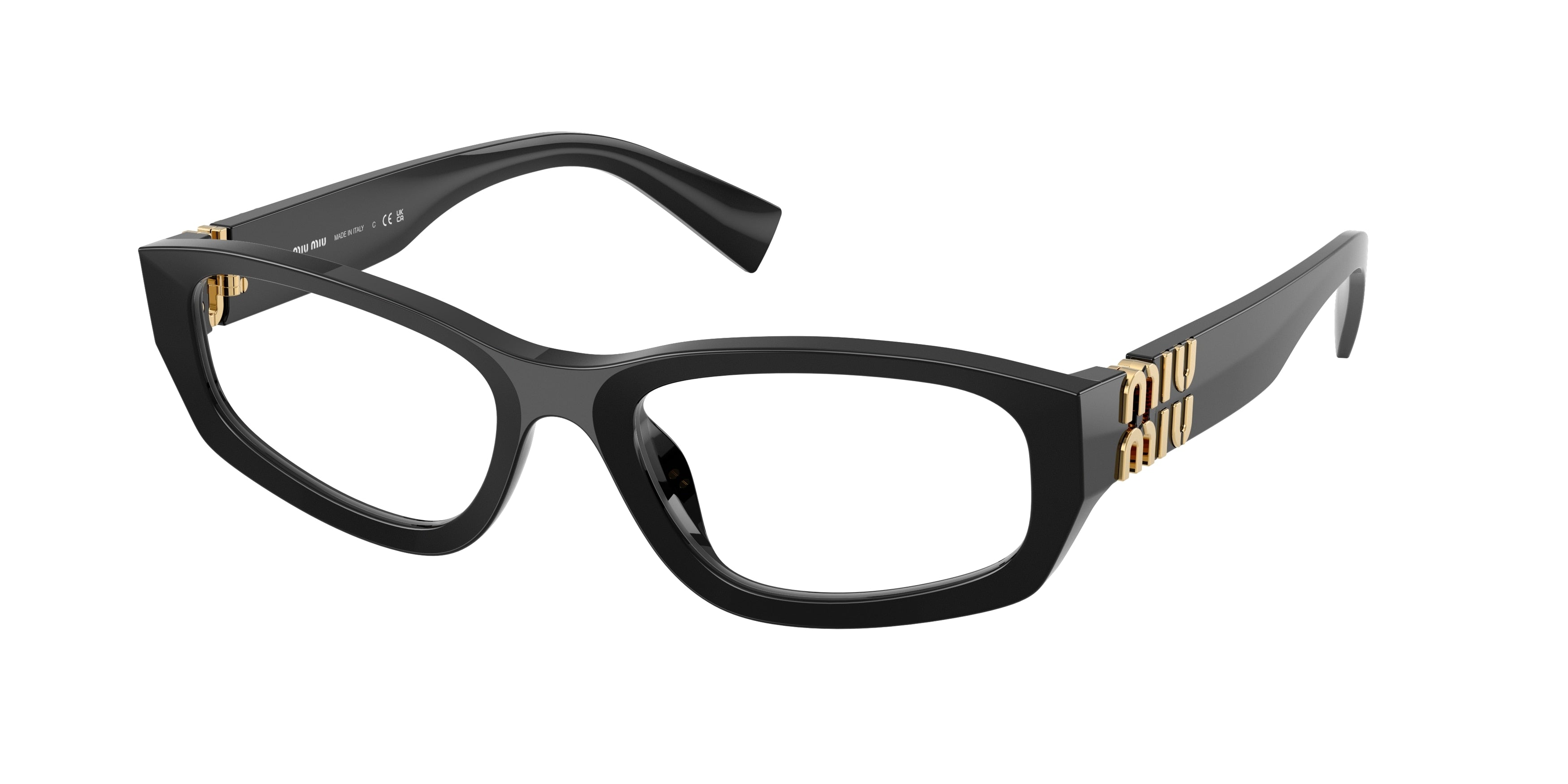 Miu Miu MU04YV Irregular Eyeglasses  16K1O1-Black 54-140-19 - Color Map Black