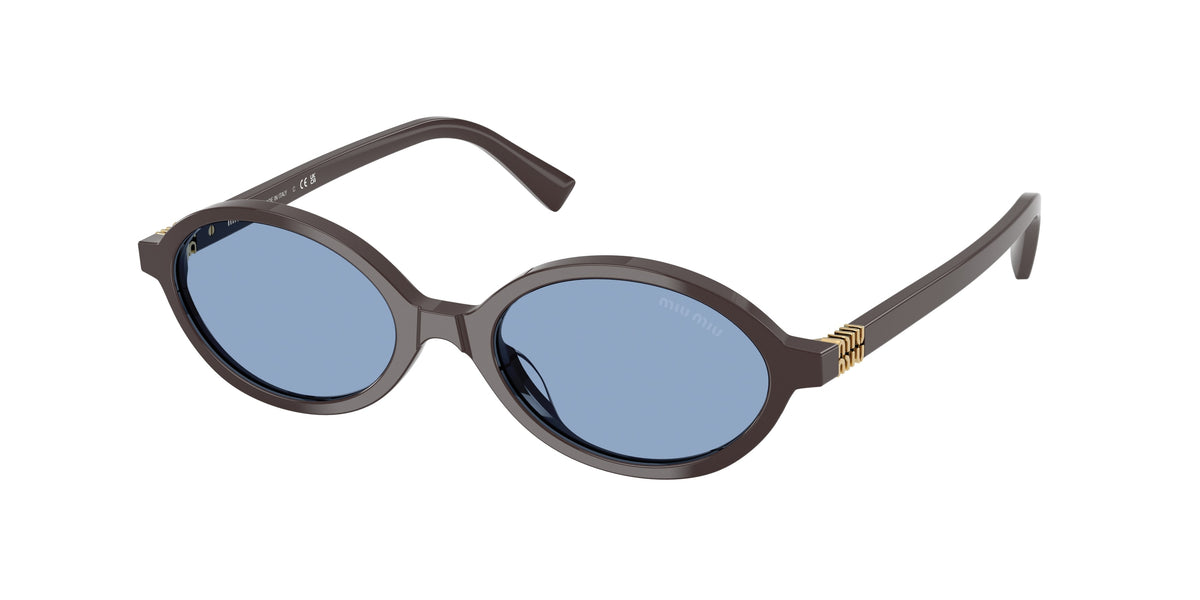 Miu Miu MU04ZSF Oval Sunglasses  22C60O-Moka 50-140-18 - Color Map Brown