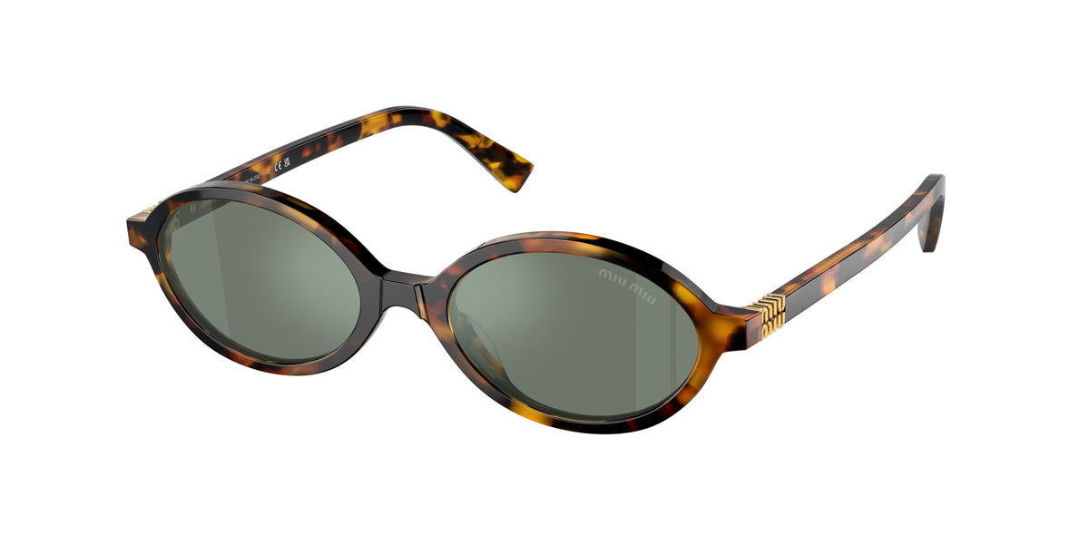 Miu Miu MU04ZSF Oval Sunglasses  VAU04M-Honey Havana 50-140-18 - Color Map Tortoise