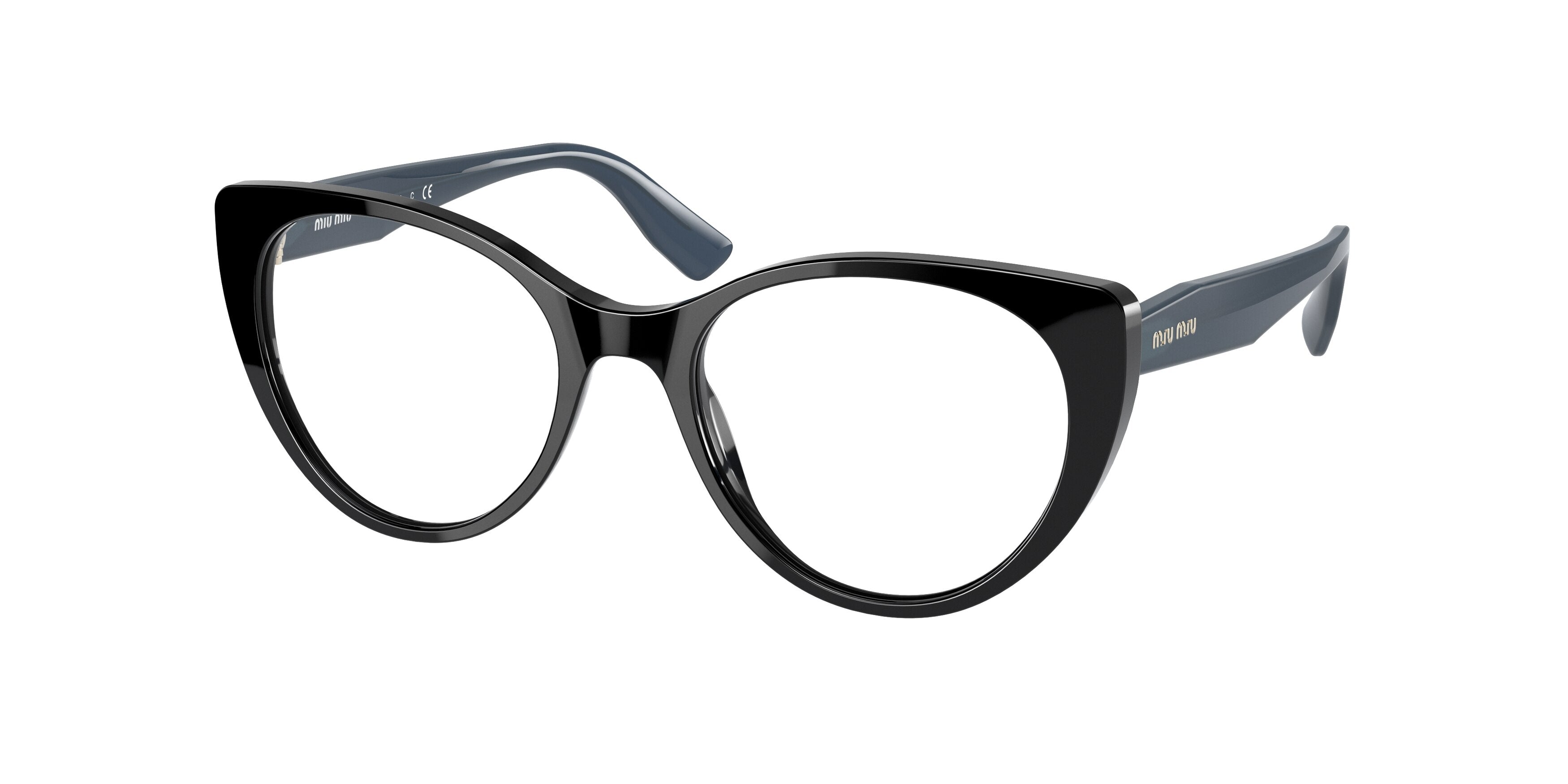 Miu Miu MU06TV Cat Eye Eyeglasses  07O1O1-Black 50-140-18 - Color Map Black