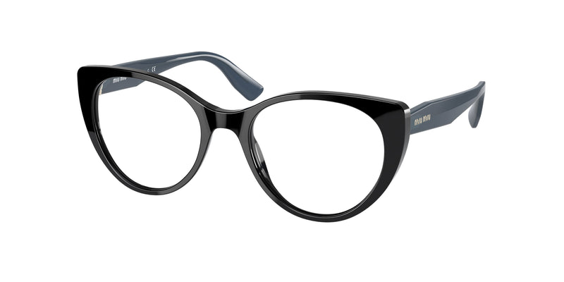 Miu Miu MU06TV Cat Eye Eyeglasses  07O1O1-Black 50-140-18 - Color Map Black