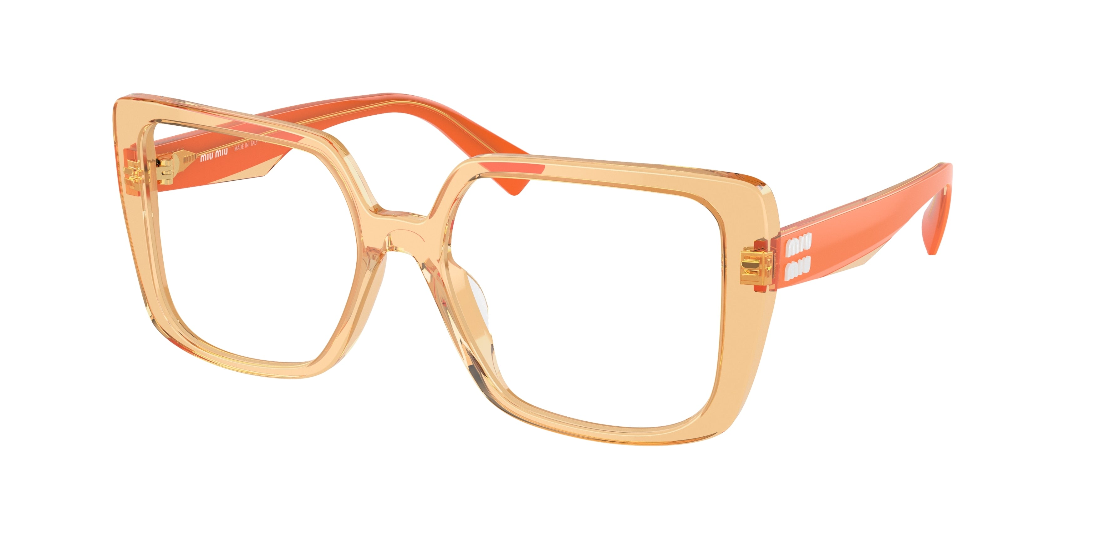 Miu Miu MU06VV Square Eyeglasses  12M1O1-Orange 54-140-17 - Color Map Orange