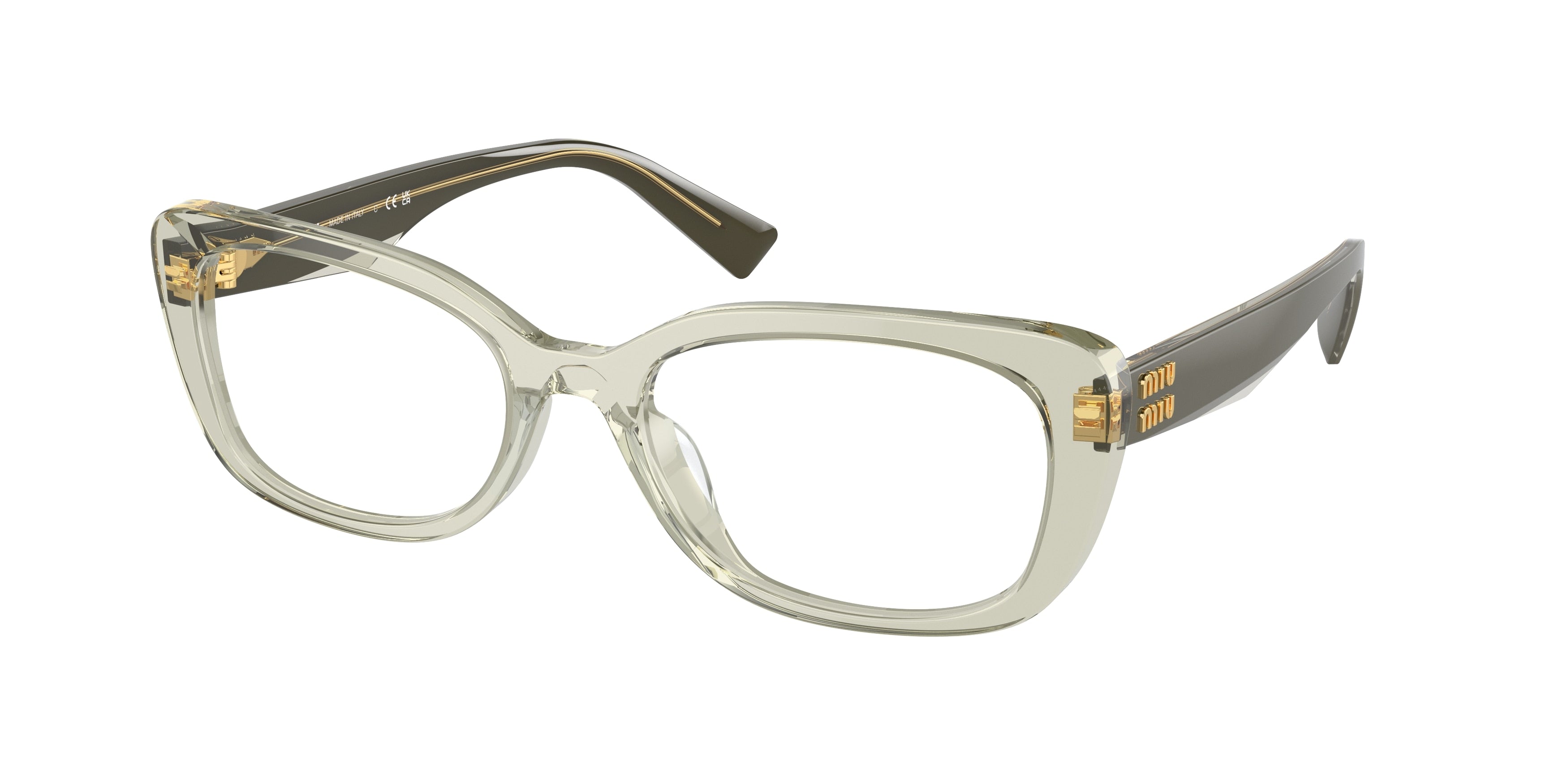 Miu Miu MU07VV Rectangle Eyeglasses  13M1O1-Juta 55-140-19 - Color Map Beige
