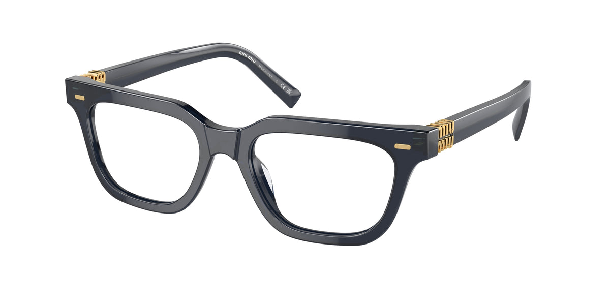 Miu Miu MU07XV Rectangle Eyeglasses  08Q1O1-Blue Crystal 53-140-18 - Color Map Blue