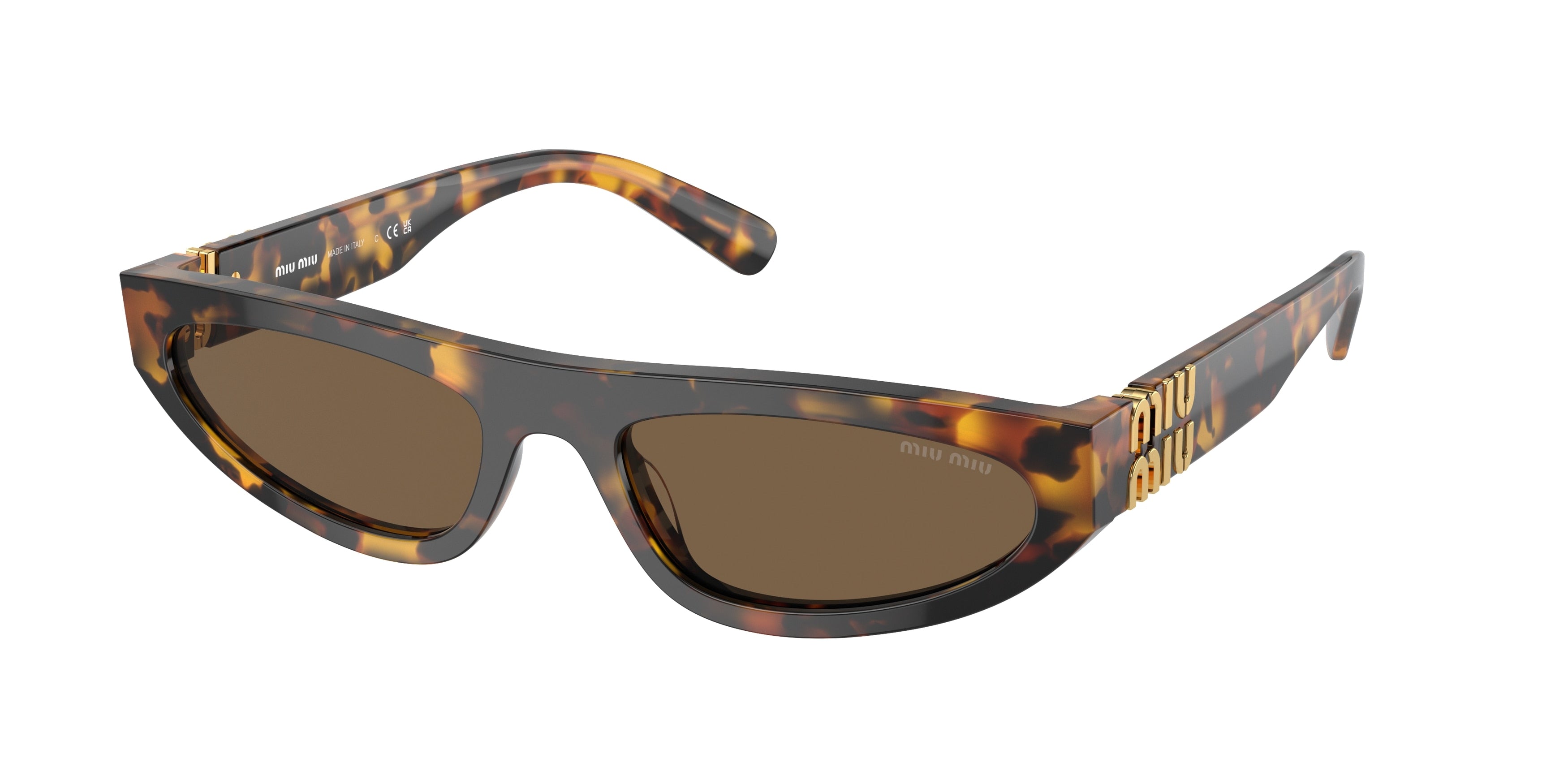 Miu Miu MU07ZS Irregular Sunglasses  VAU06B-Honey Havana 56-140-19 - Color Map Tortoise