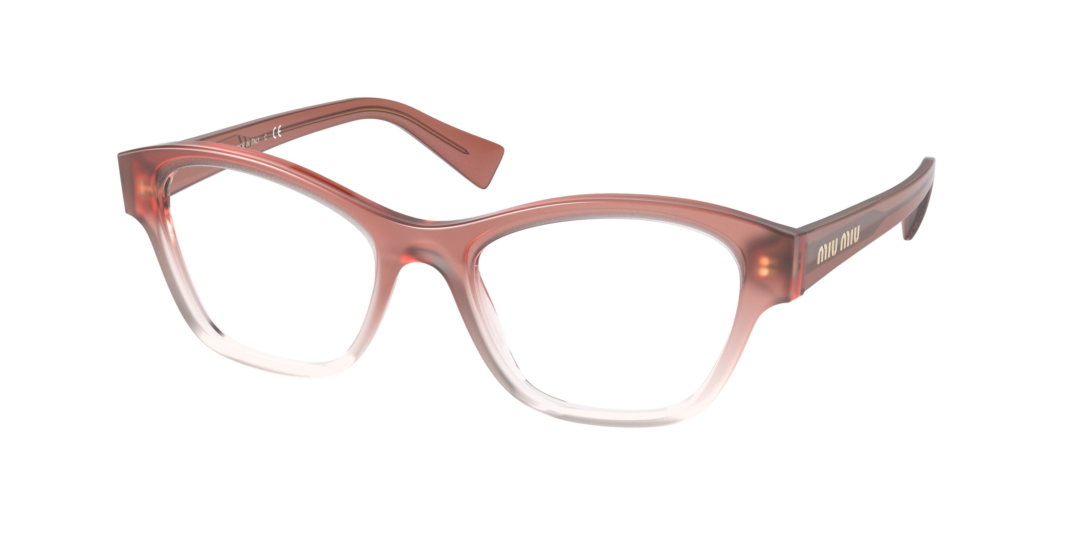 Miu Miu MU08TV Square Eyeglasses  06T1O1-Brown Gradient 52-140-19 - Color Map Brown