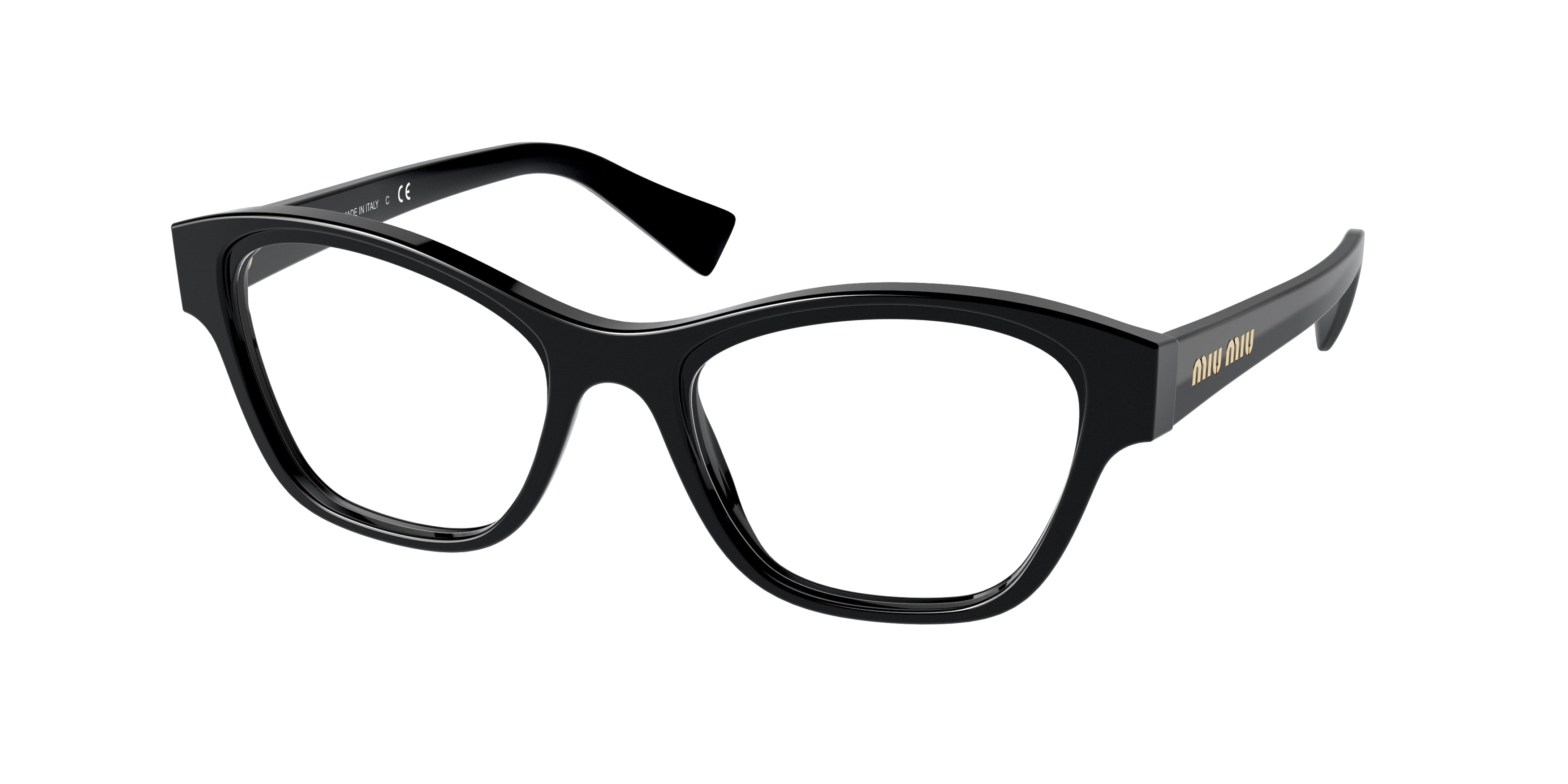 Miu Miu MU08TV Square Eyeglasses  1AB1O1-Black 52-140-19 - Color Map Black