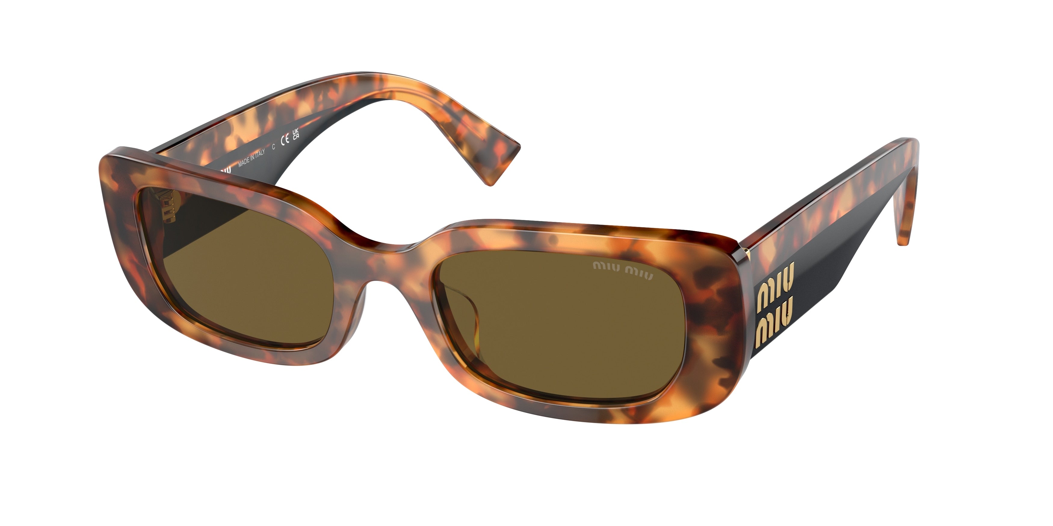 Miu Miu MU08YS Rectangle Sunglasses  VAU01T-Honey Havana 51-140-21 - Color Map Tortoise