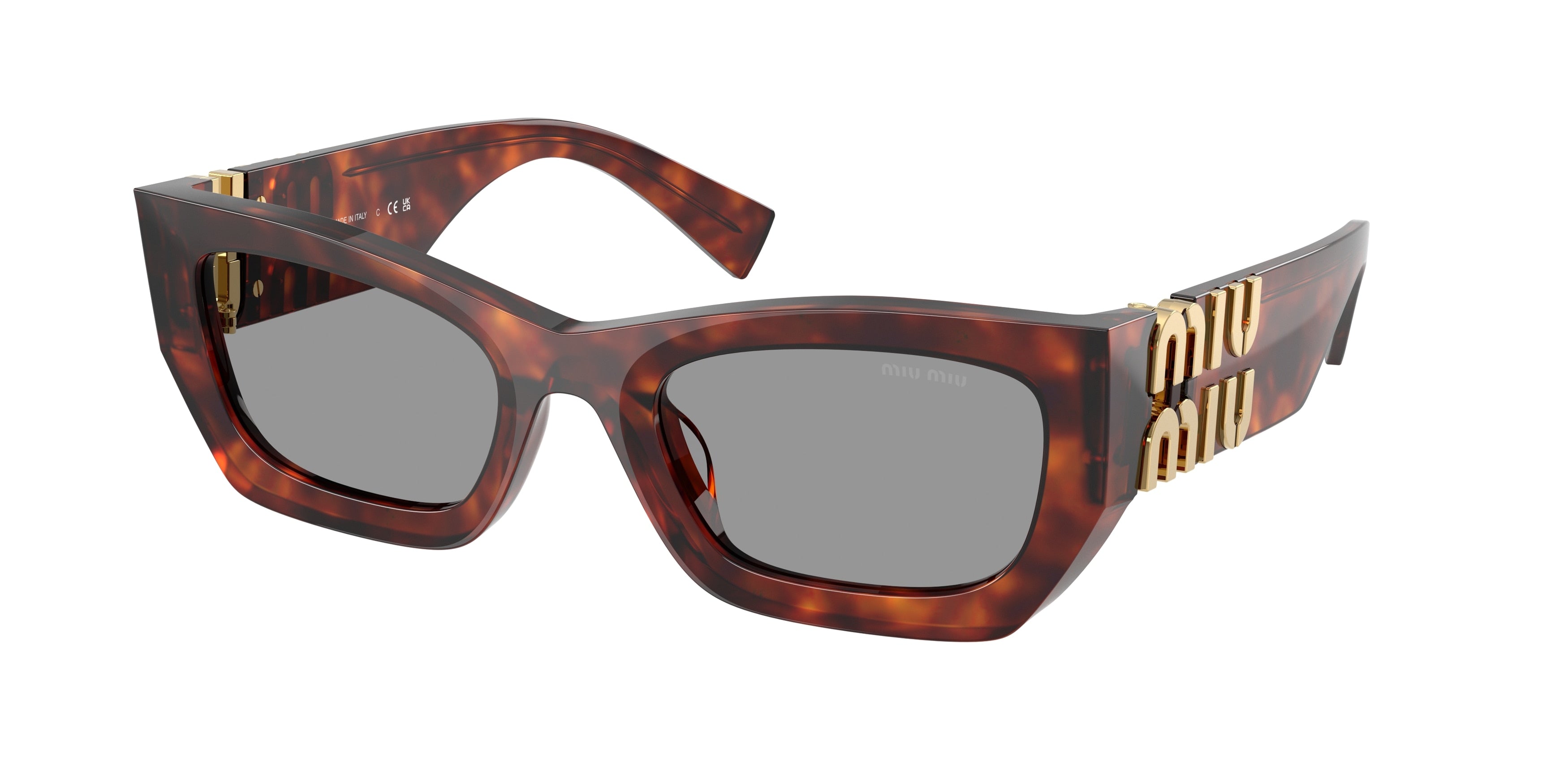 Miu Miu MU09WS Rectangle Sunglasses  21C40O-Havana Mogano 53-135-22 - Color Map Tortoise