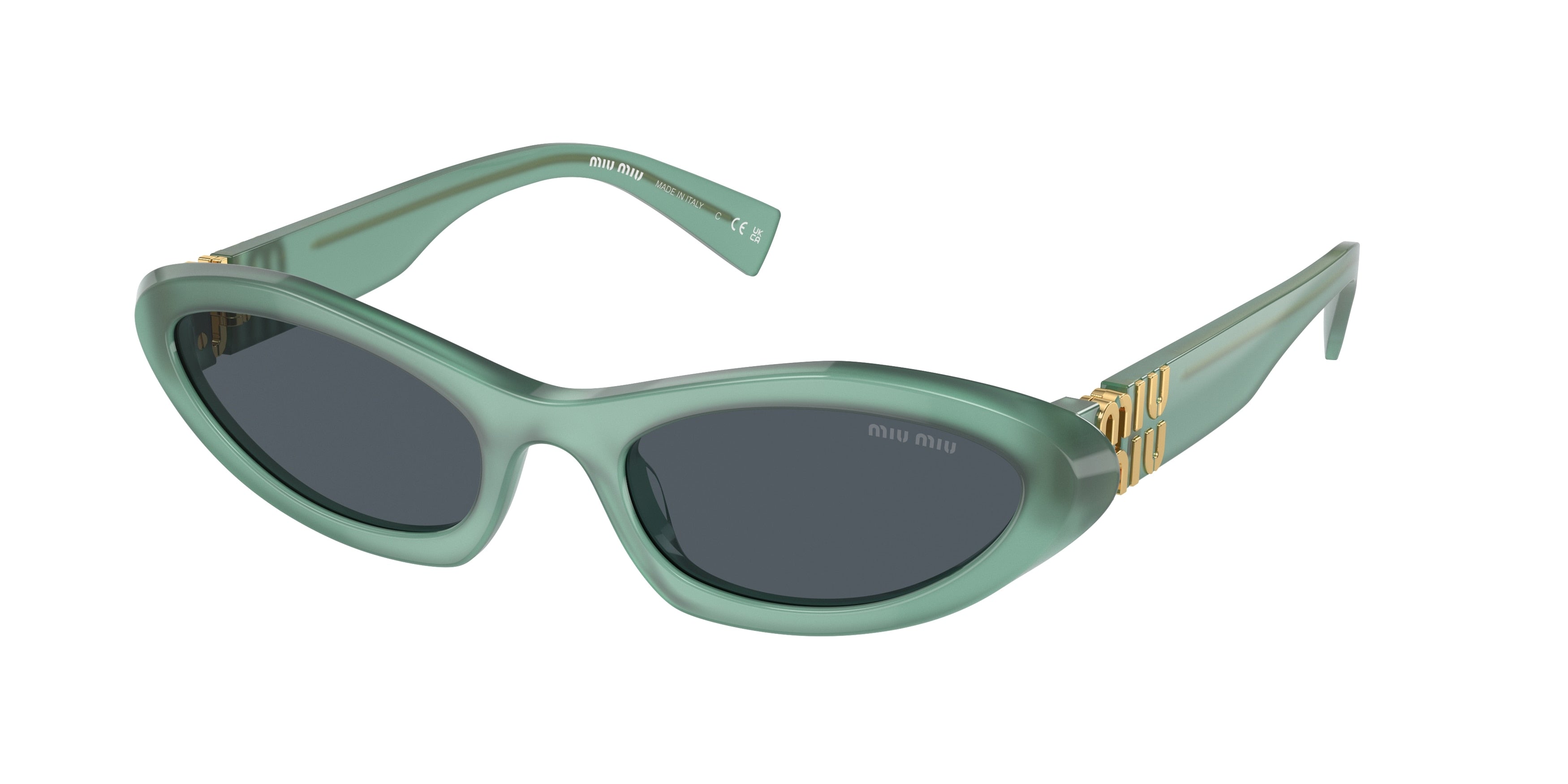 Miu Miu MU09YS Irregular Sunglasses  19L09T-Anise Opal 54-140-20 - Color Map Blue