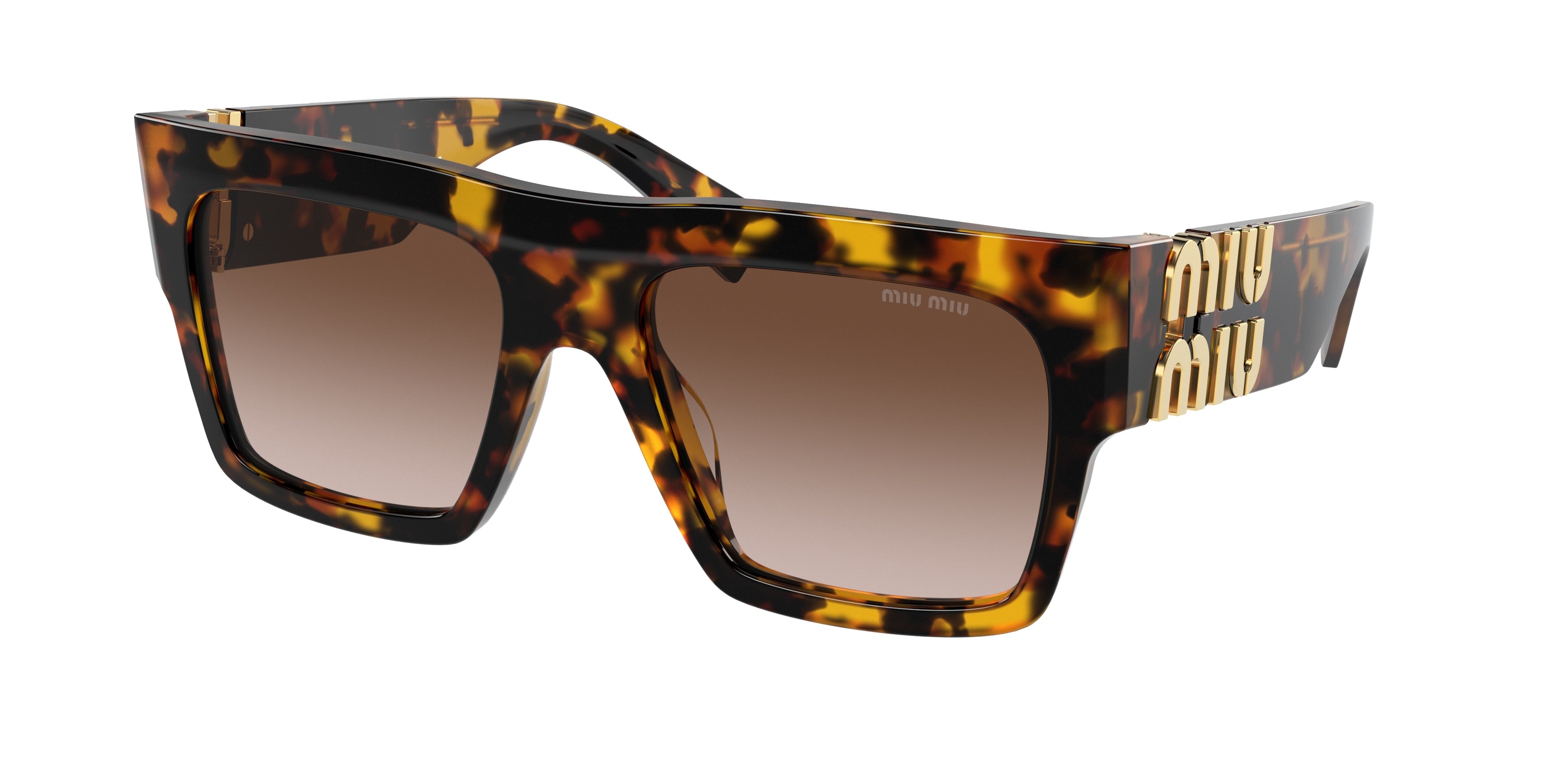 Miu Miu MU10WS Square Sunglasses  VAU6S1-Honey Havana 55-135-19 - Color Map Tortoise