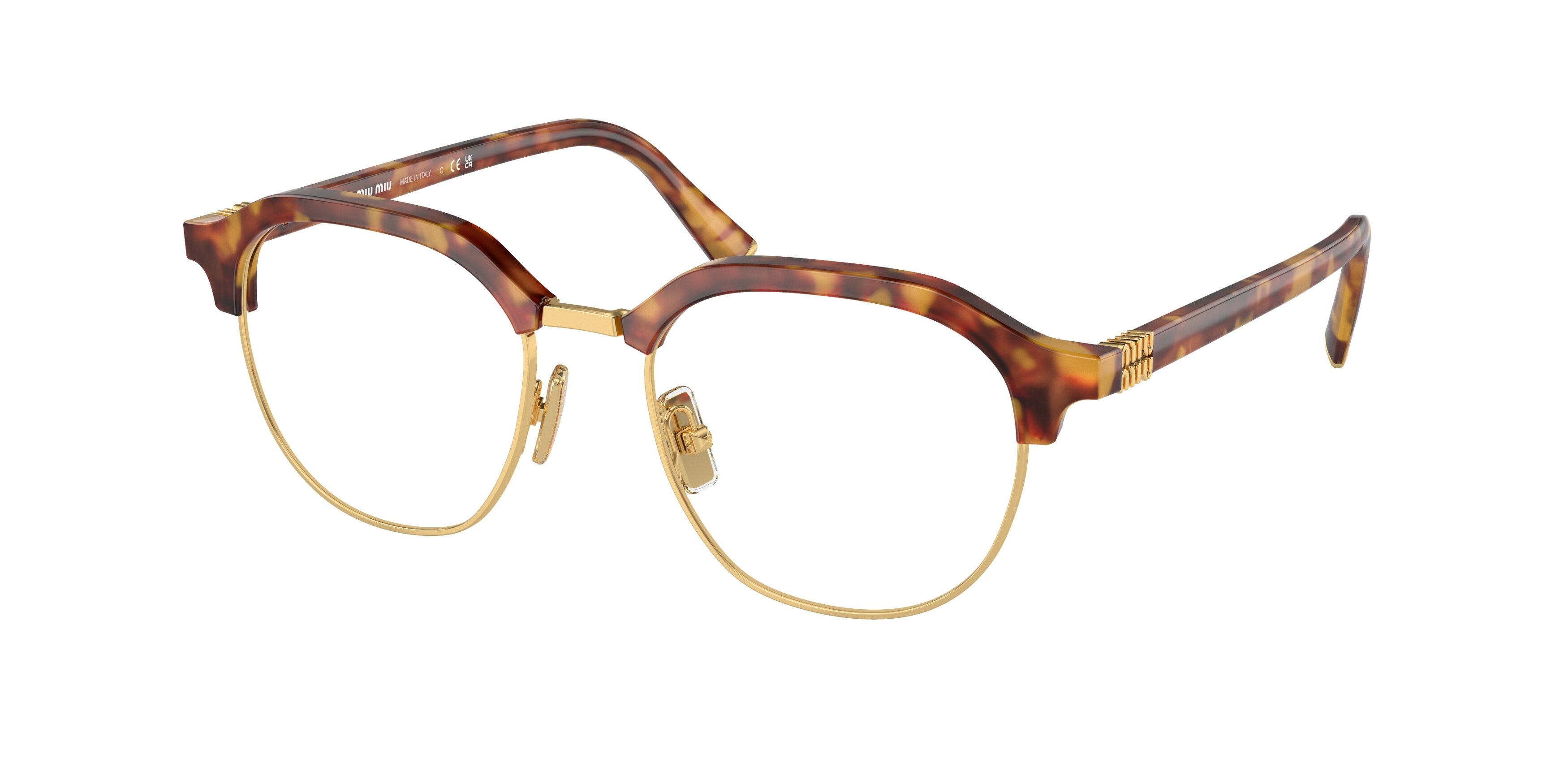 Miu Miu MU10XV Phantos Eyeglasses  4BW1O1-Light Havana 50-140-18 - Color Map Tortoise