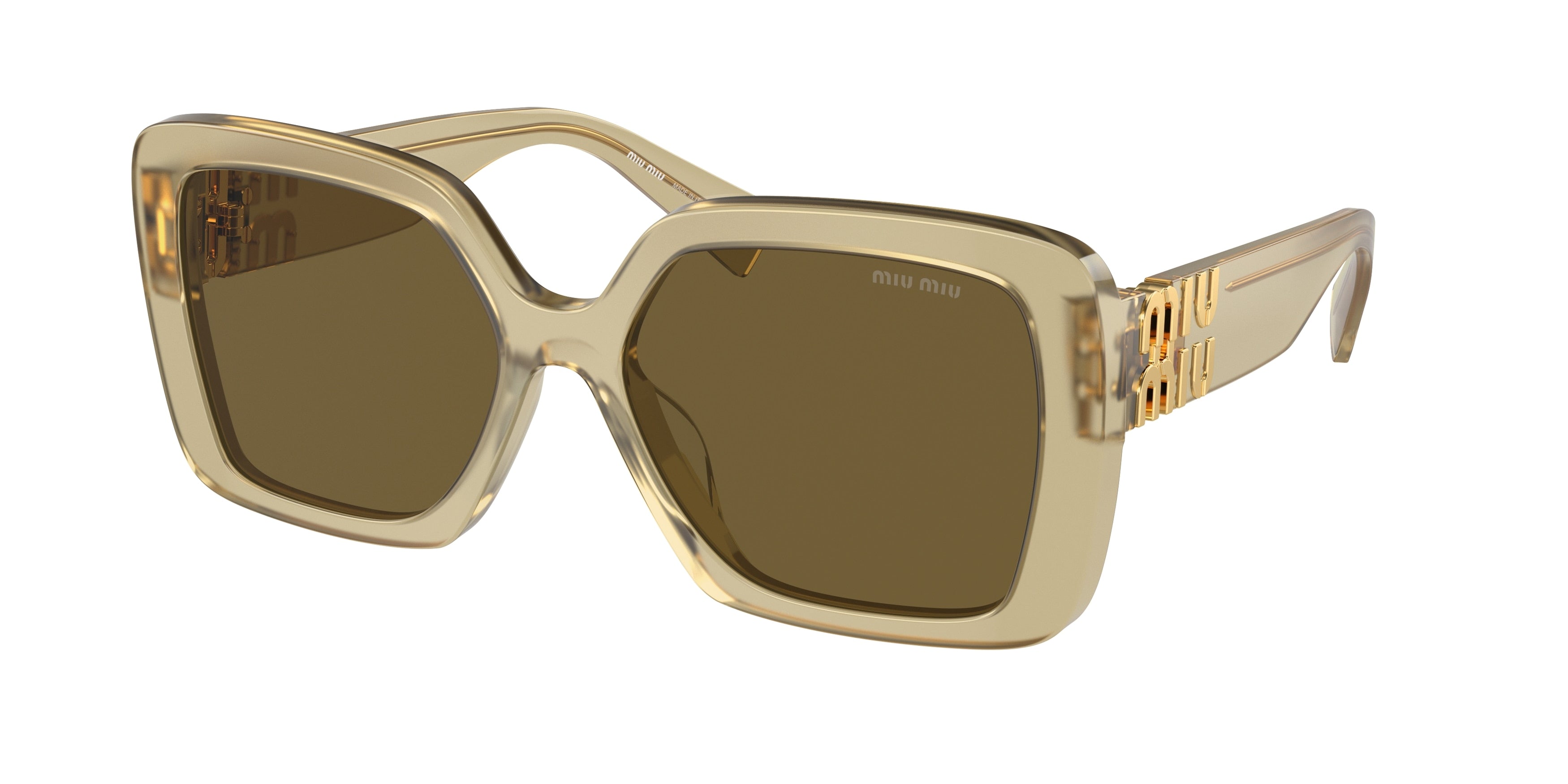 Miu Miu MU10YS Irregular Sunglasses  11M01T-Ivy Opal 56-135-17 - Color Map Green