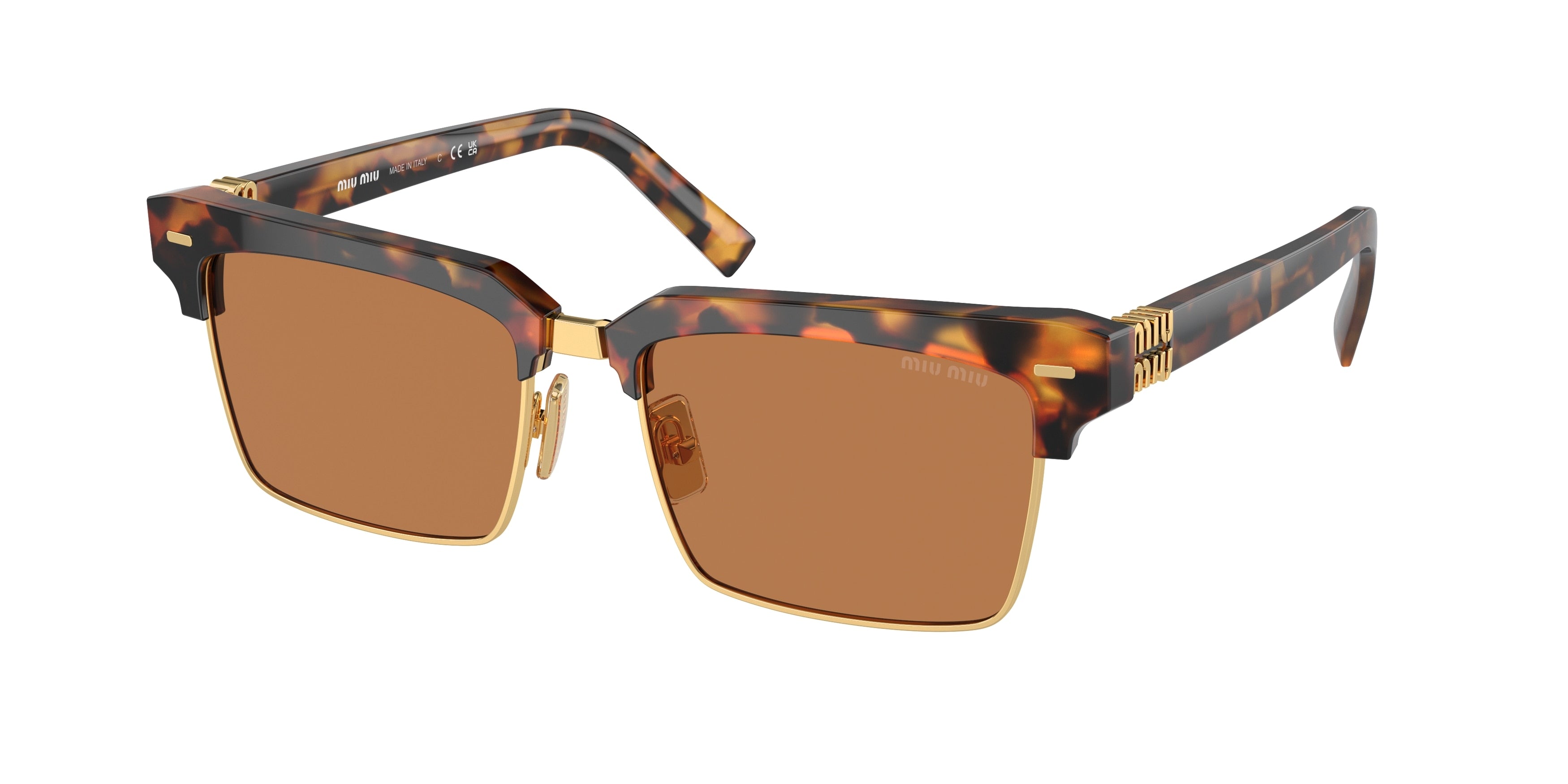 Miu Miu MU10ZS Square Sunglasses  19P2Z1-Light Havana 54-140-17 - Color Map Tortoise