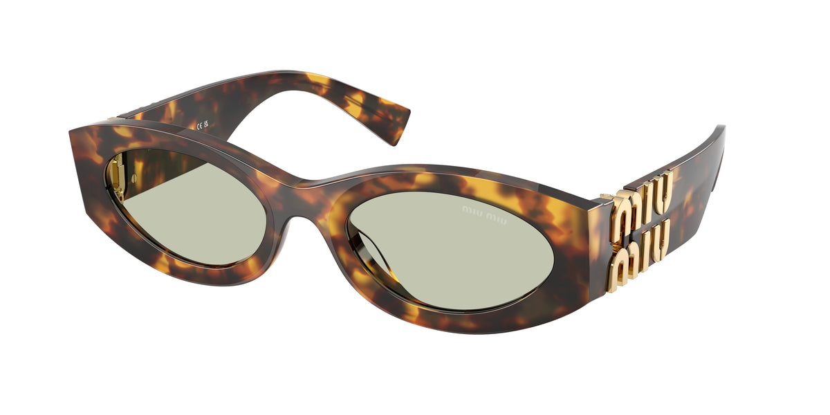 Miu Miu 0MU 11WS MU11WS Oval Sunglasses  14L50O-Honey Havana 54-135-21 - Color Map Tortoise
