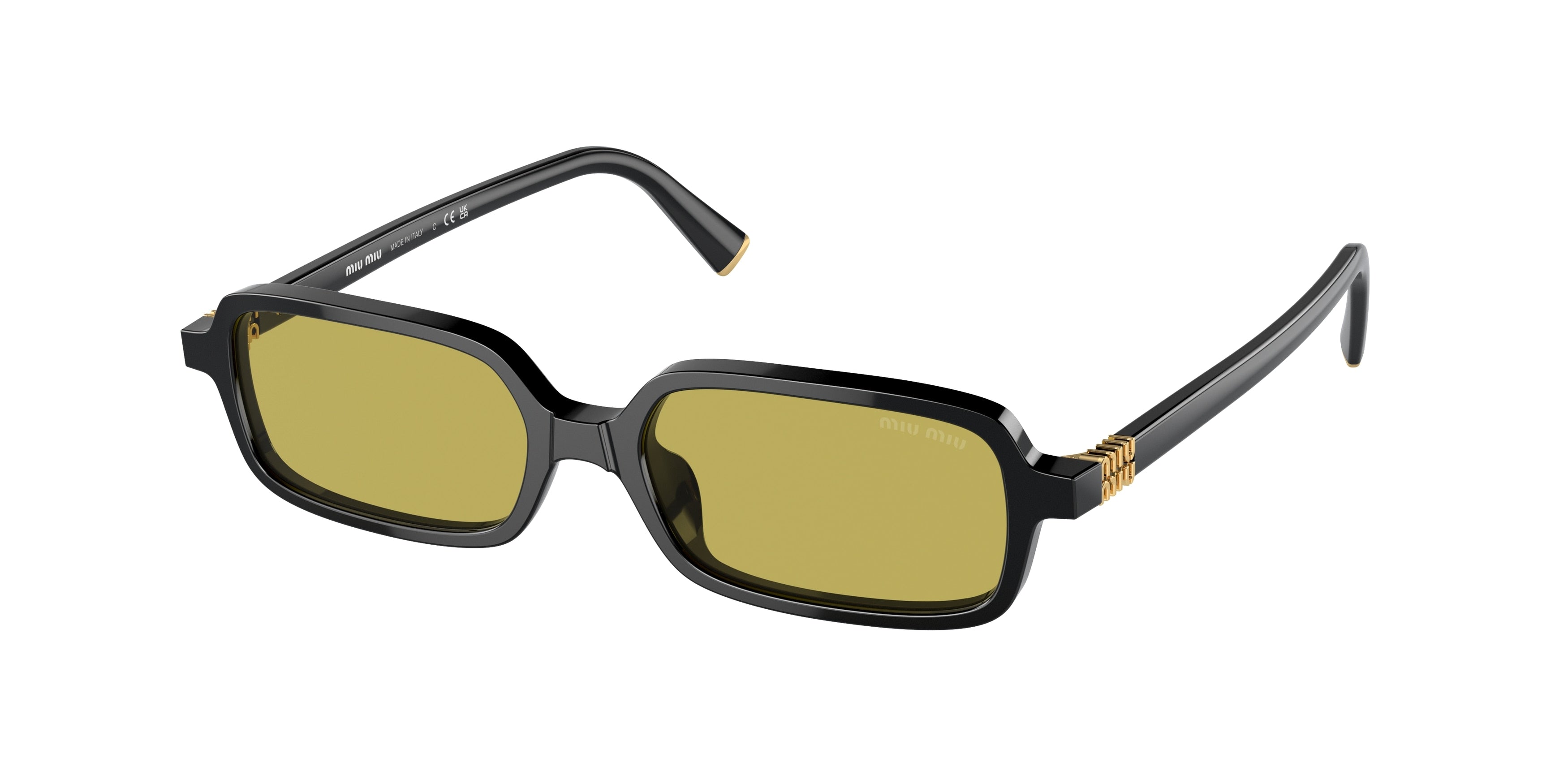 Miu Miu MU11ZSF Rectangle Sunglasses  16K07O-Black 52-140-15 - Color Map Black
