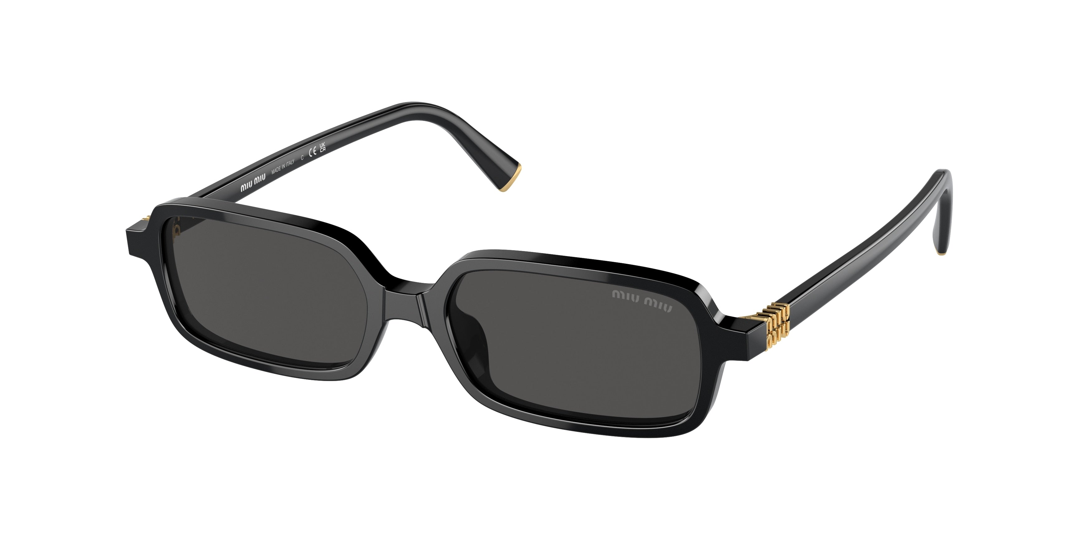 Miu Miu MU11ZSF Rectangle Sunglasses  16K5S0-Black 52-140-15 - Color Map Black