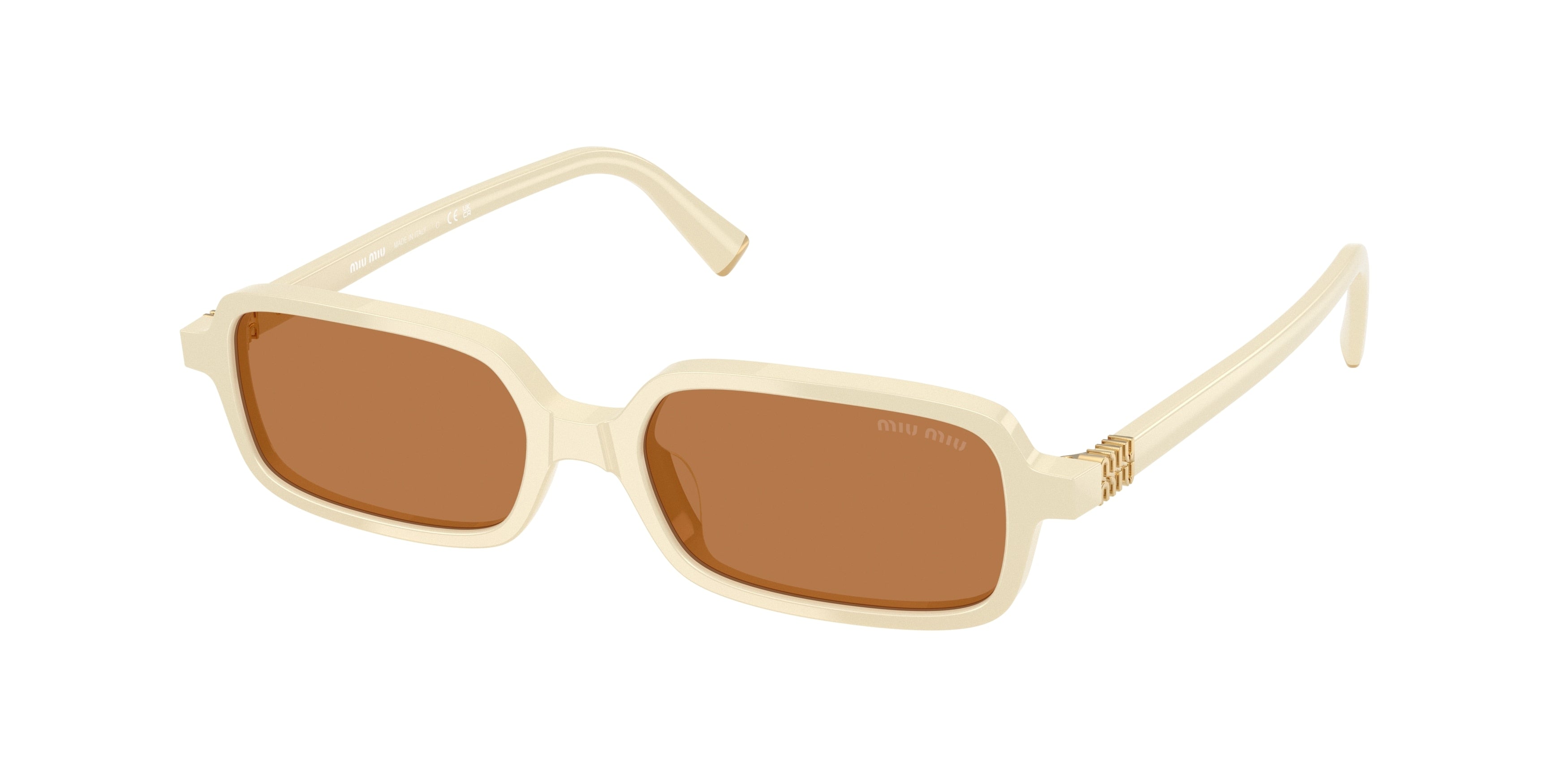 Miu Miu MU11ZS Rectangle Sunglasses  21D90Q-Milk 51-140-16 - Color Map White