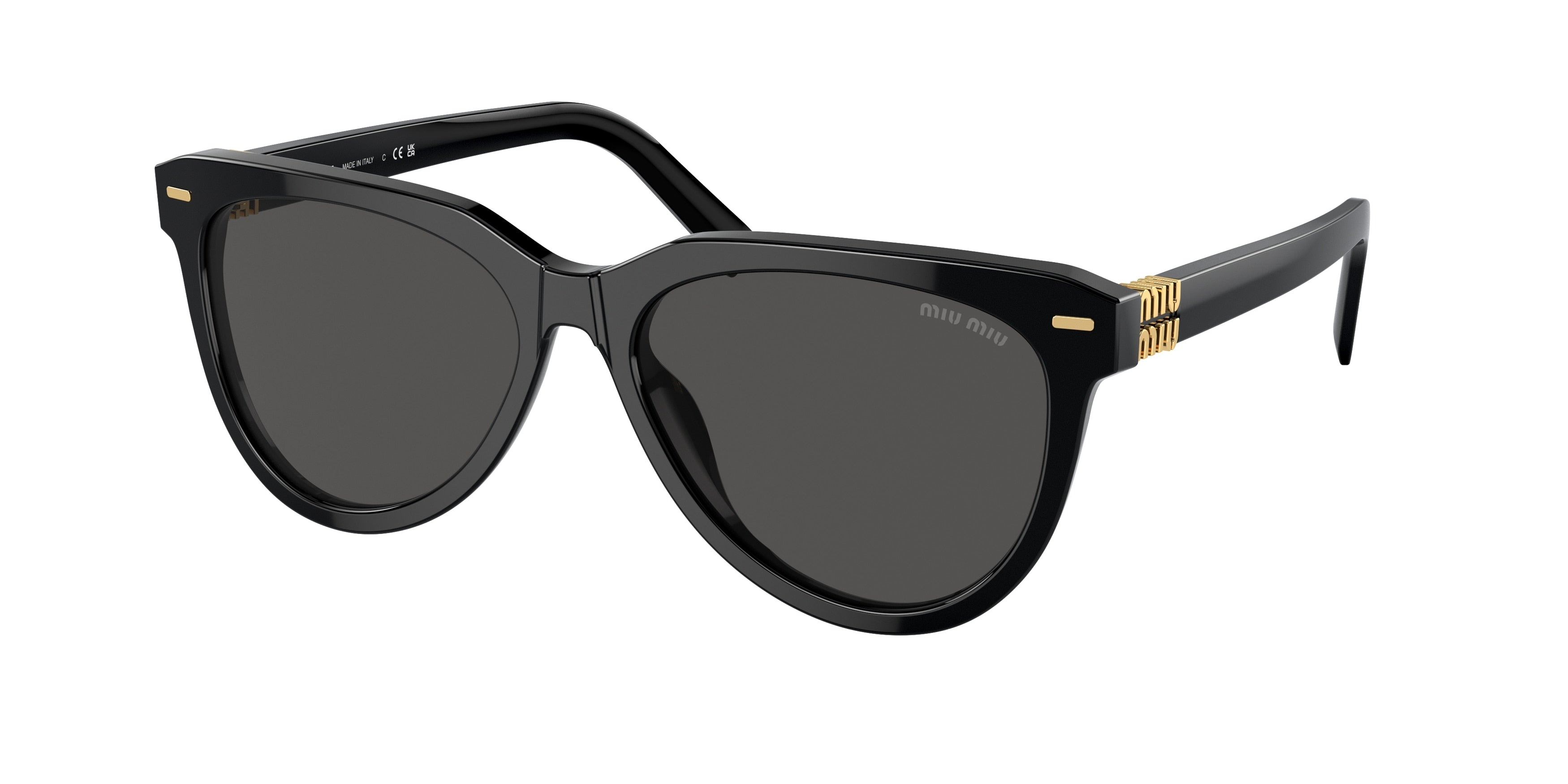 Miu Miu MU12ZSF Phantos Sunglasses  16K5S0-Black 56-140-16 - Color Map Black