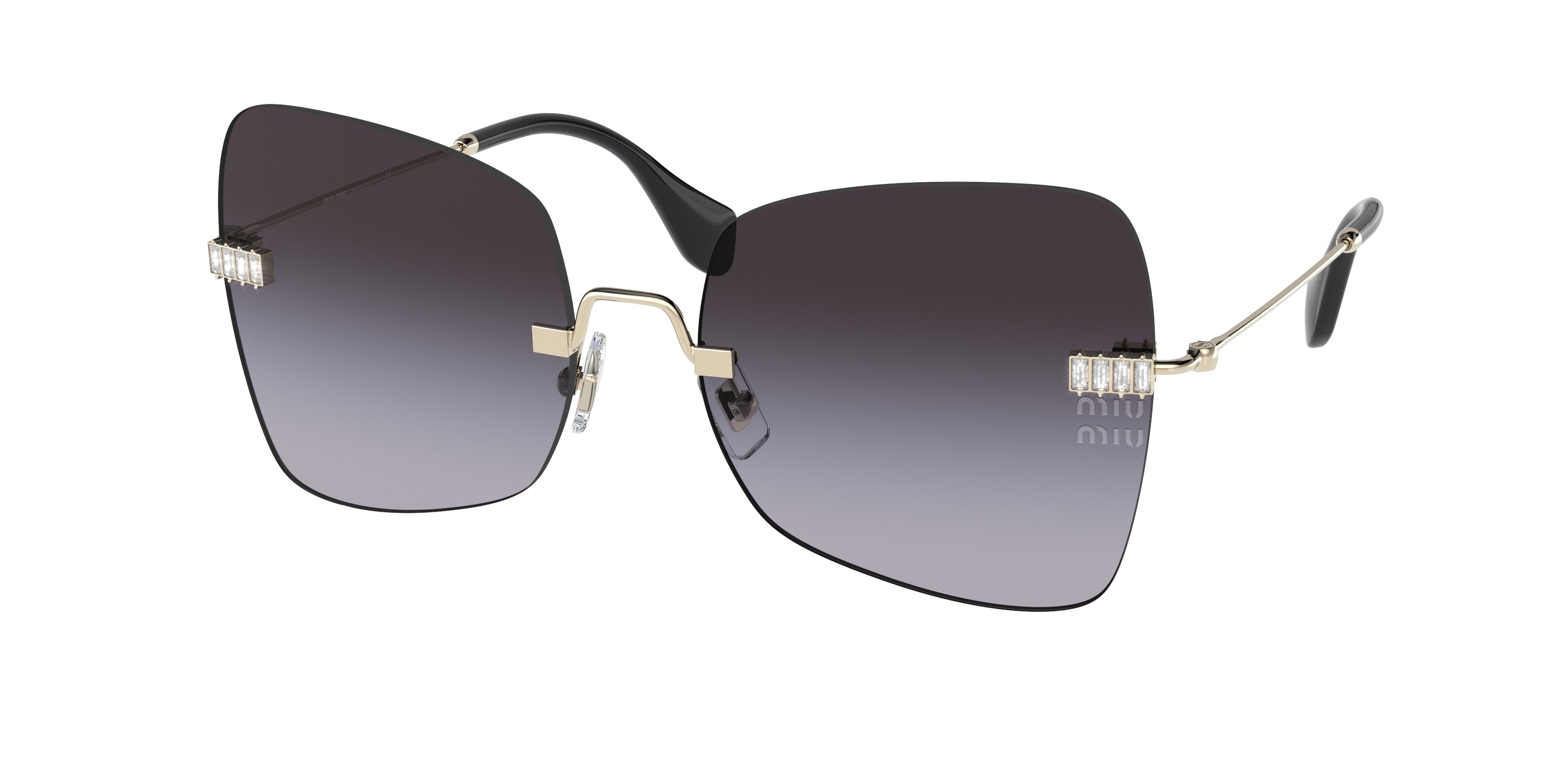 Miu Miu MU50WS Irregular Sunglasses  ZVN5D1-Pale Gold 59-140-18 - Color Map Gold