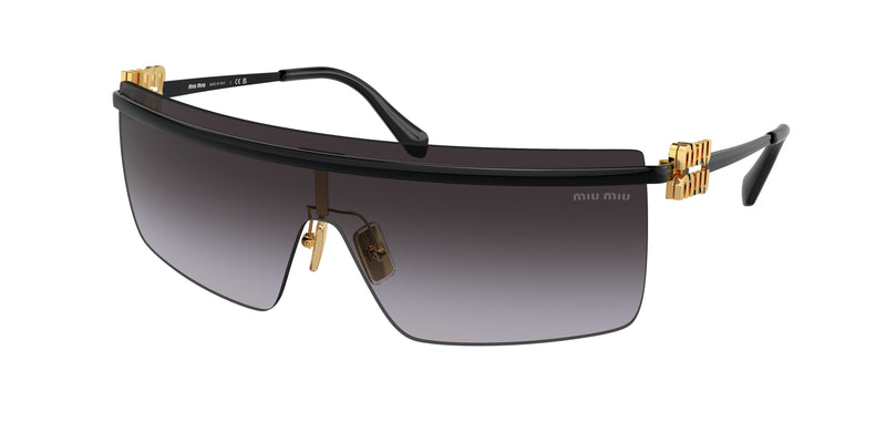 Miu Miu MU50ZS Irregular Sunglasses  1AB5D1-Black 0-130-142 - Color Map Black