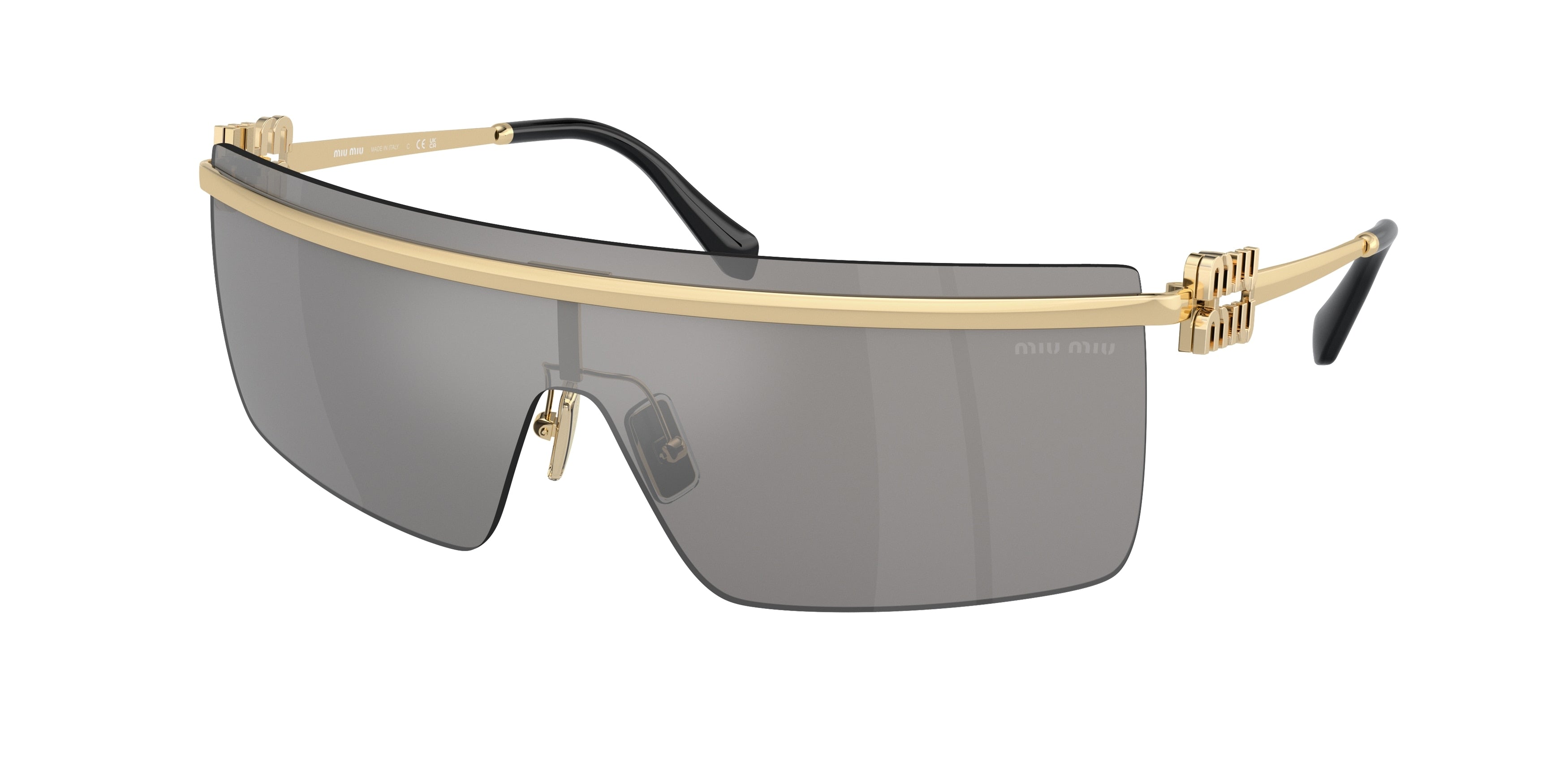 Miu Miu MU50ZS Irregular Sunglasses  ZVN1I2-Pale Gold 0-130-142 - Color Map Gold