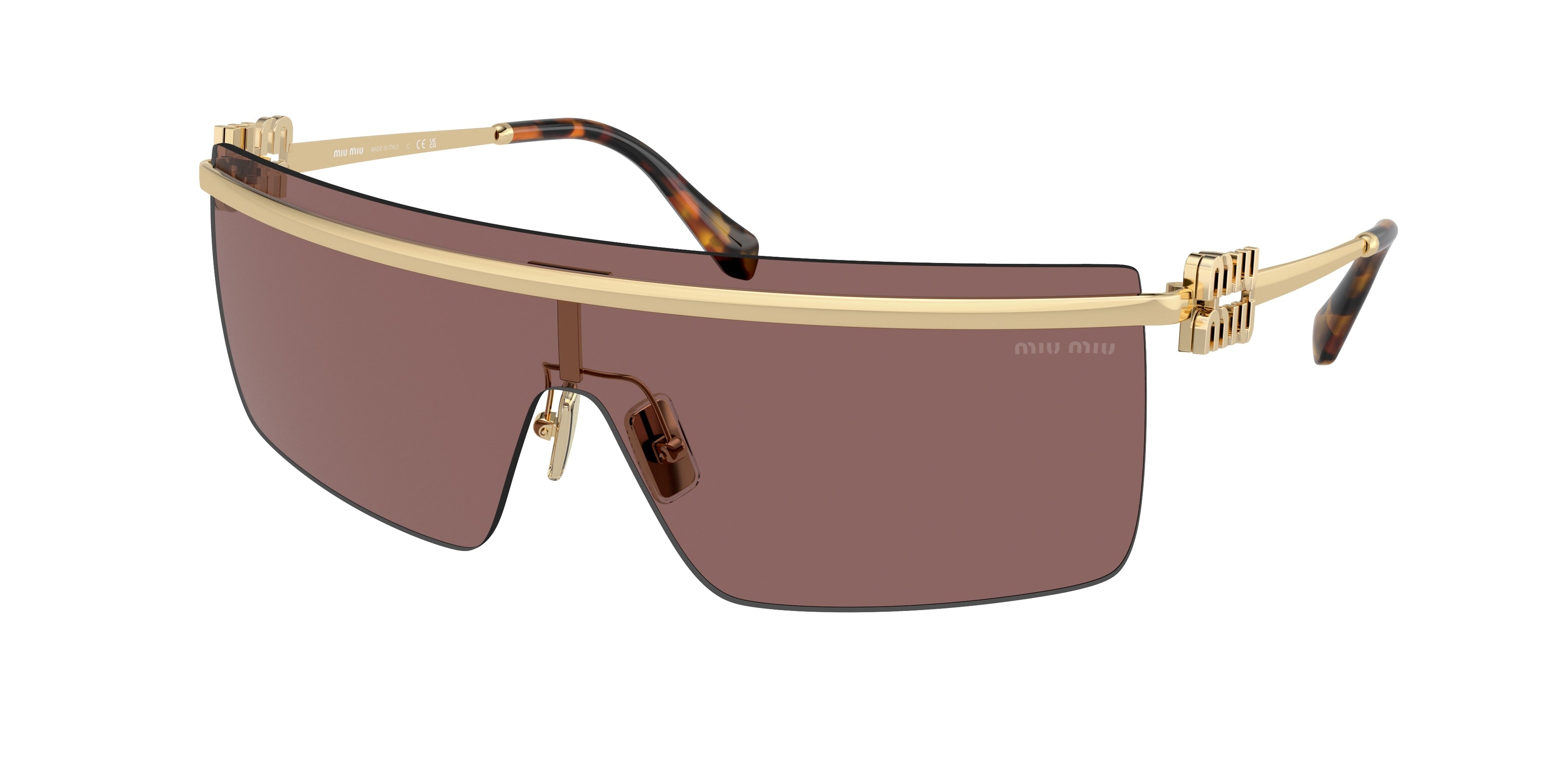 Miu Miu MU50ZS Irregular Sunglasses  ZVN70D-Pale Gold 0-130-142 - Color Map Gold