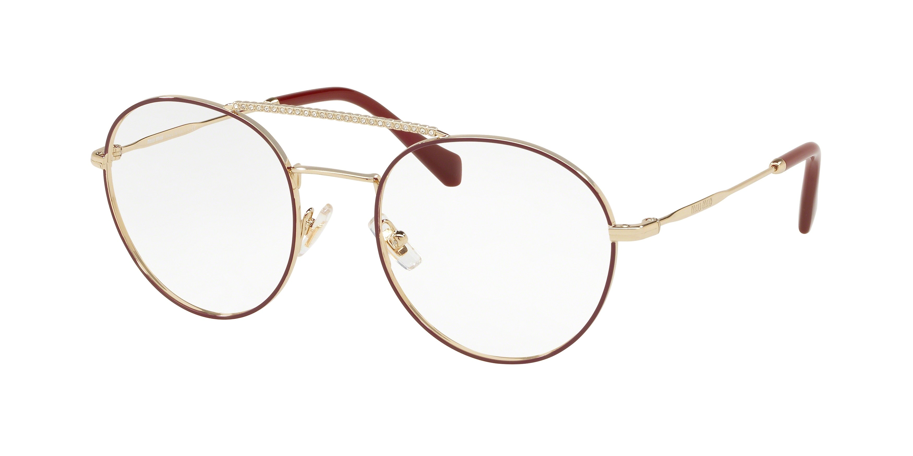Miu Miu CORE COLLECTION MU51RV Phantos Eyeglasses  R1J1O1-Garnet 52-140-20 - Color Map Violet