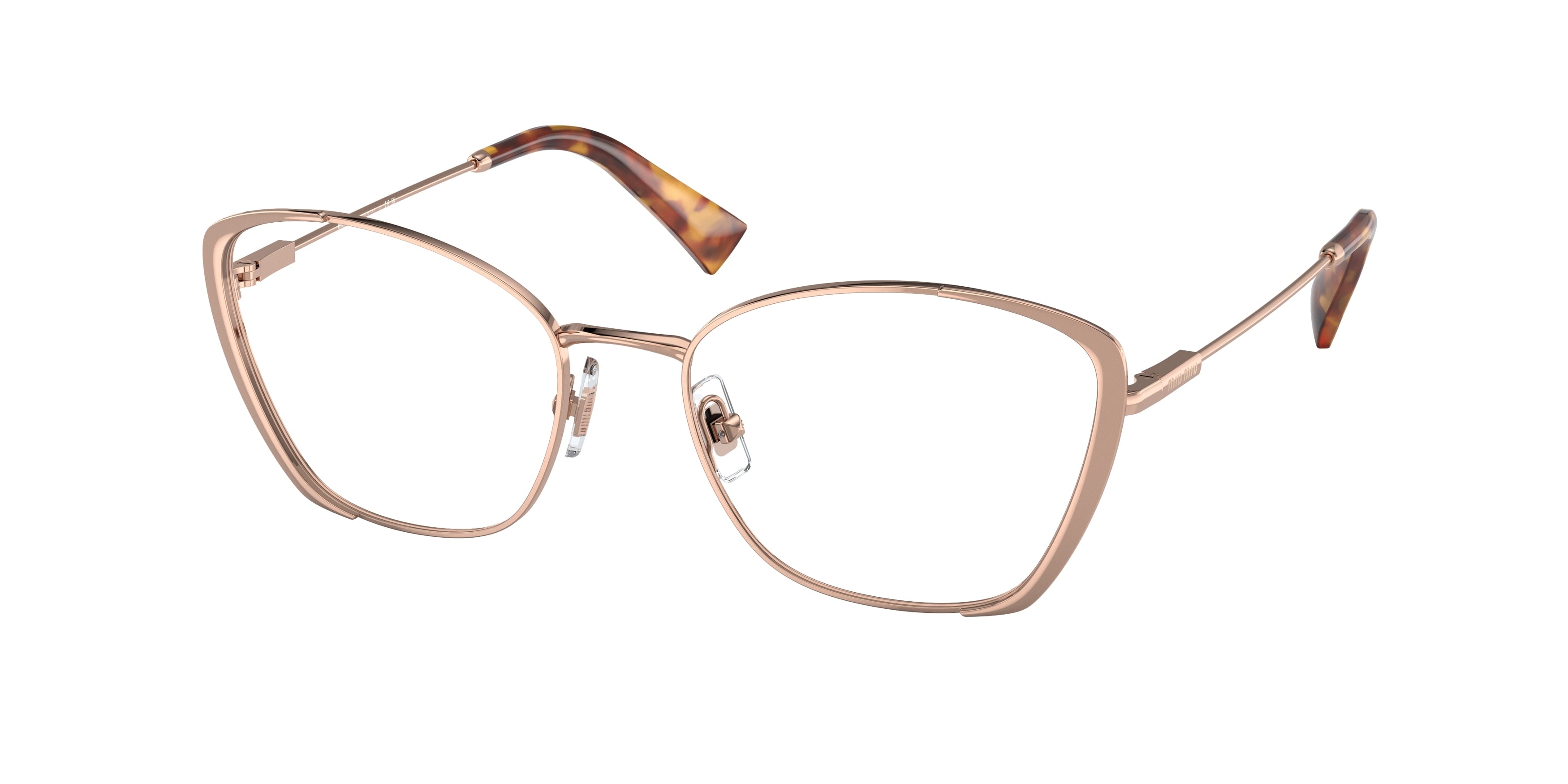 Miu Miu MU51UV Phantos Eyeglasses  ZVF1O1-Rose Gold 54-140-18 - Color Map Gold