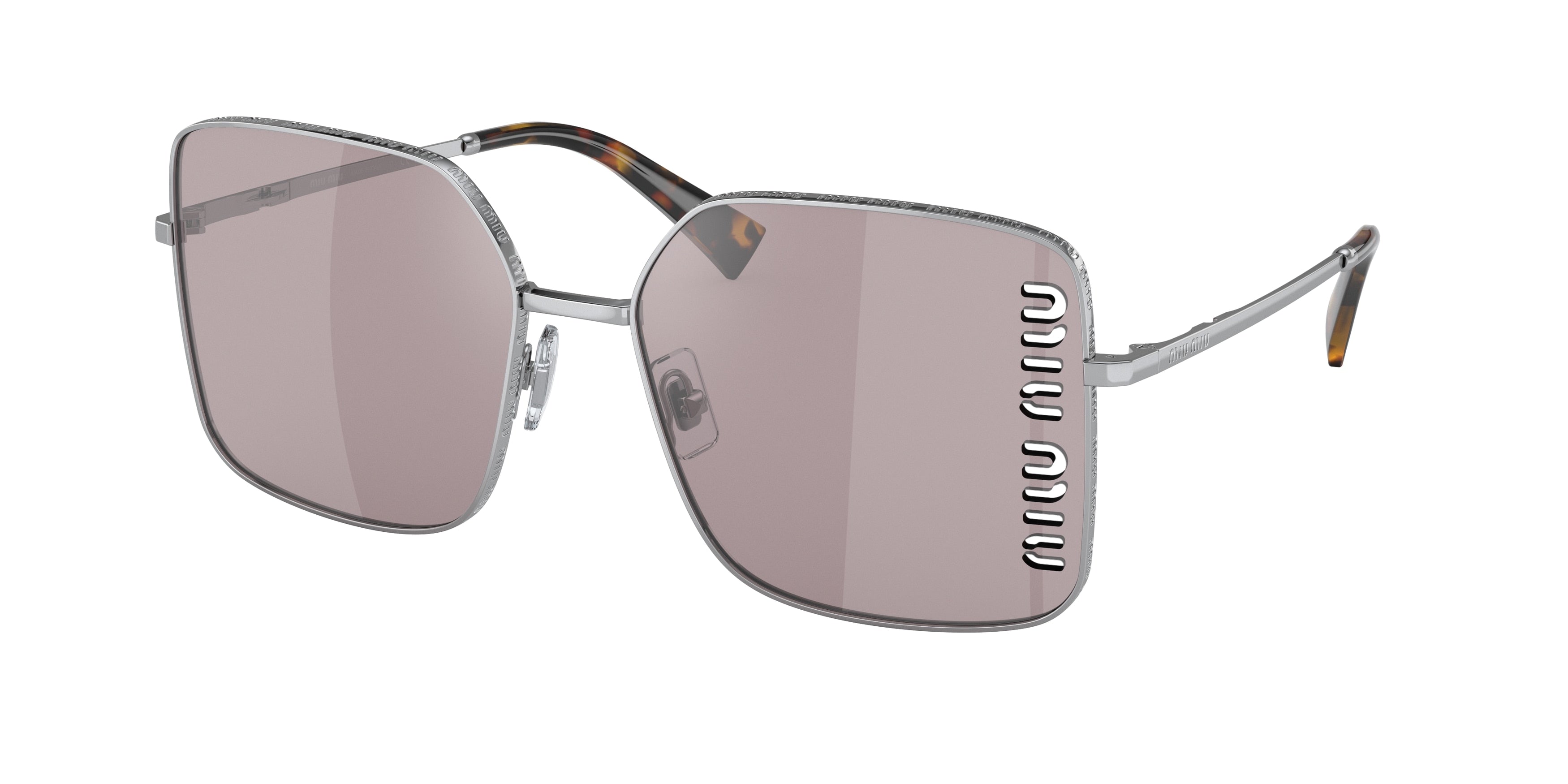 Miu Miu MU51YS Square Sunglasses  1BC03V-Silver 60-140-17 - Color Map Silver