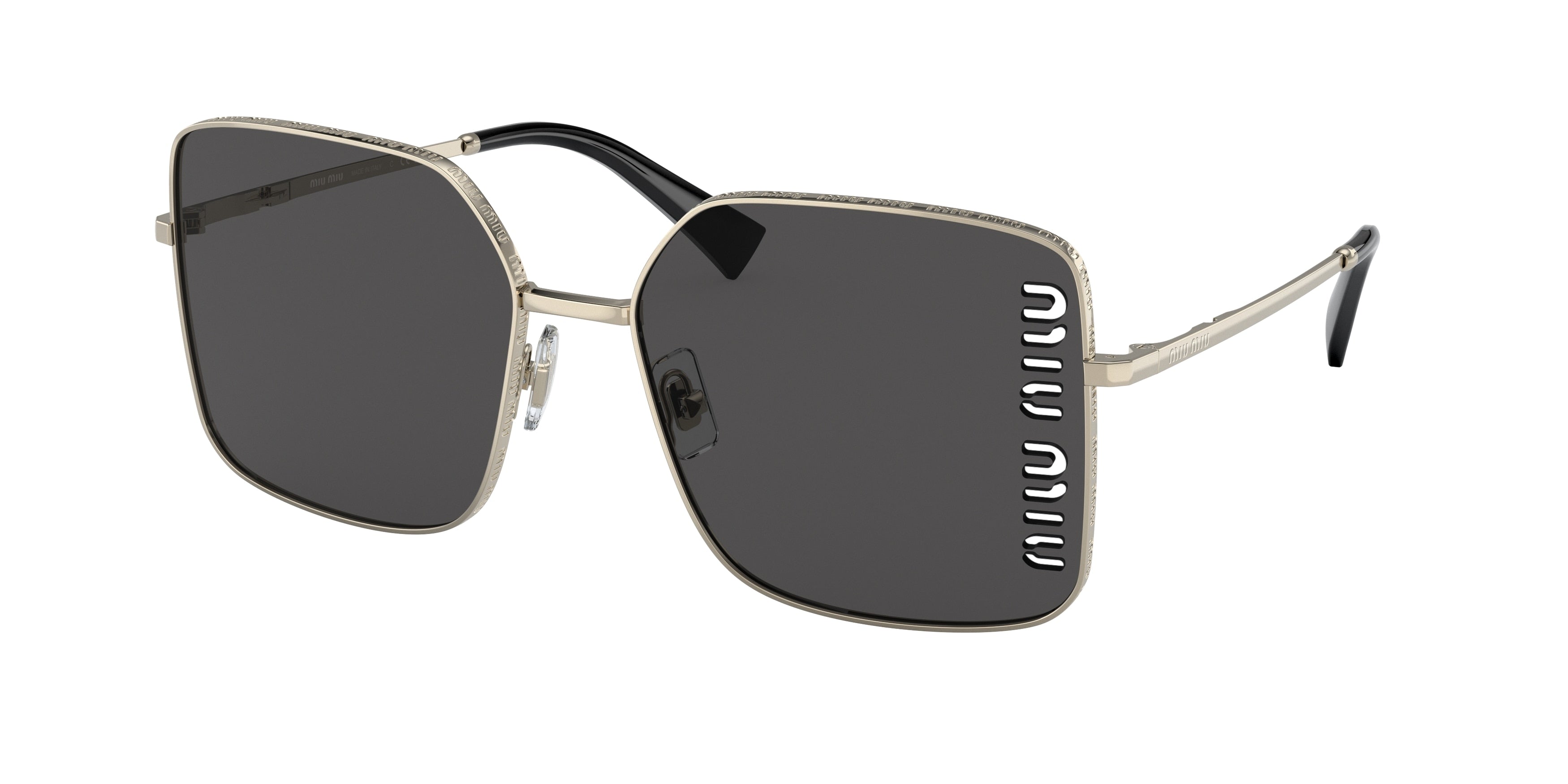 Miu Miu MU51YS Square Sunglasses  ZVN5S0-Pale Gold 60-140-17 - Color Map Gold
