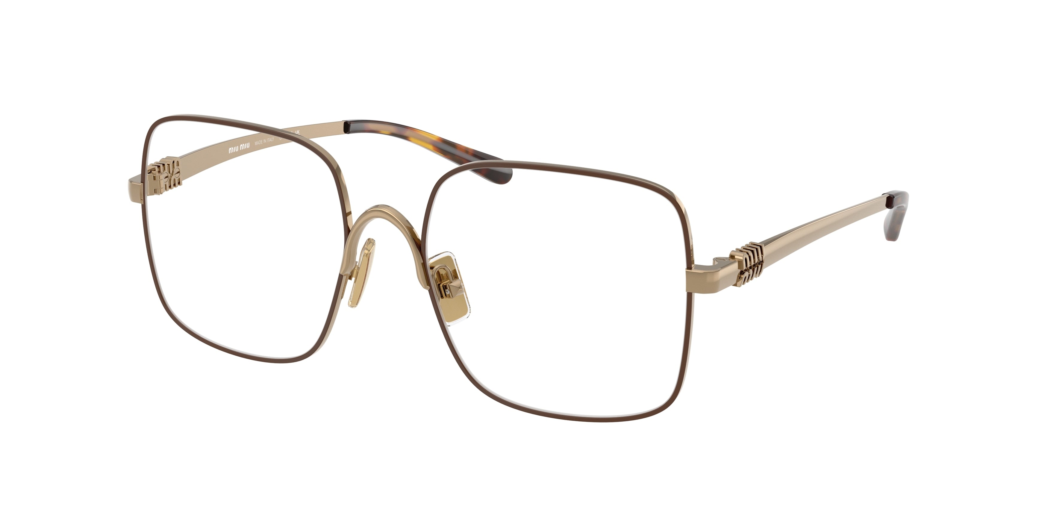 Miu Miu MU51YV Square Eyeglasses  24H1O1-Chocolate 53-140-17 - Color Map Brown